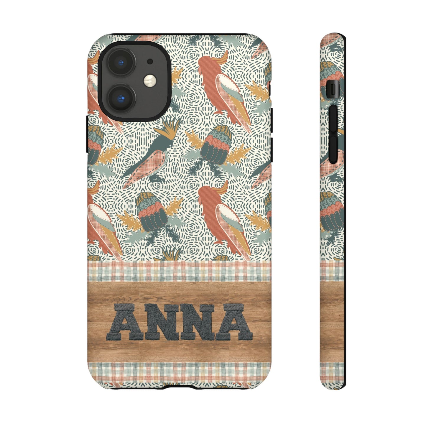 Personalised phone tough case - Native Patches hand drawn design