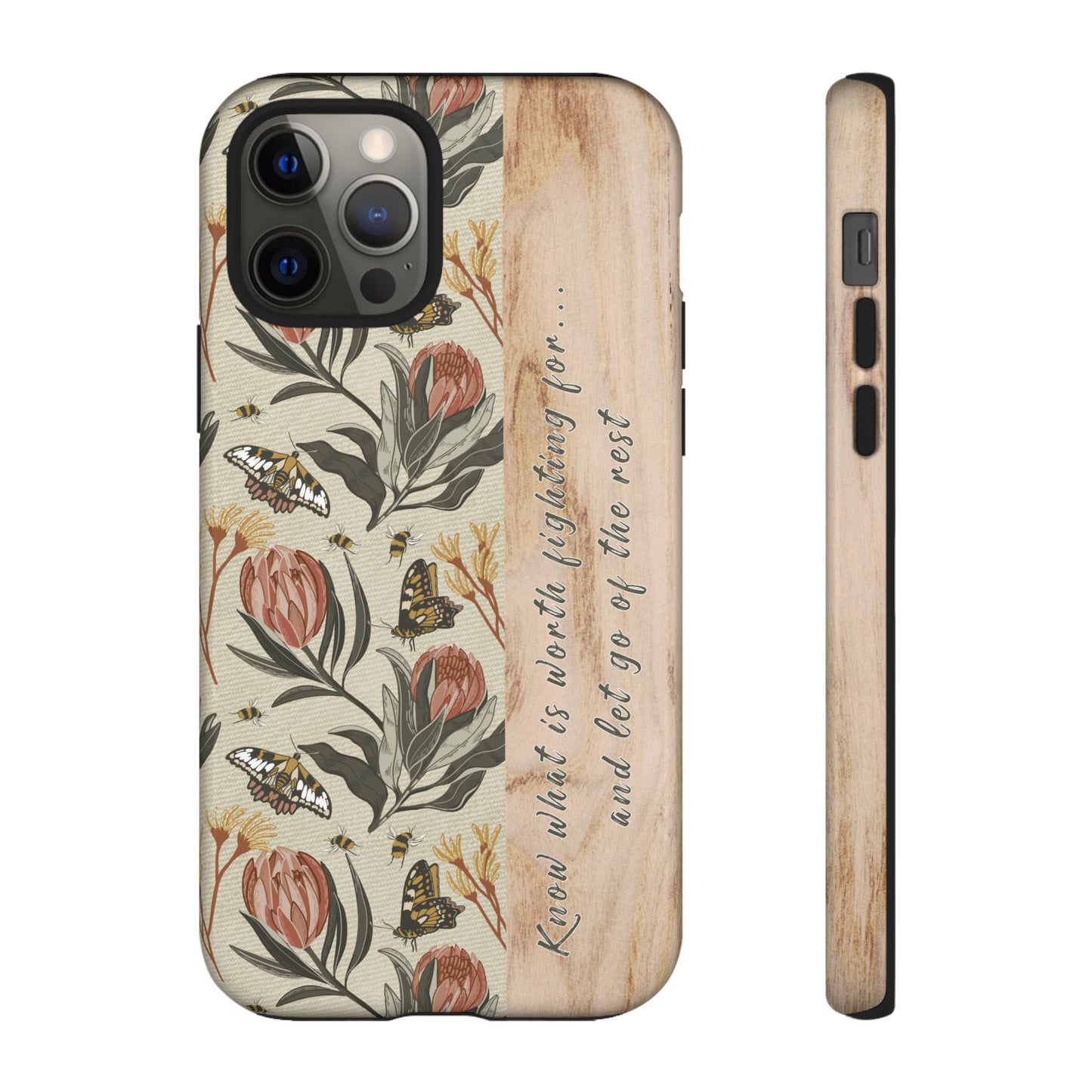 Phone tough case with hand drawn artwork and personalised affirmations