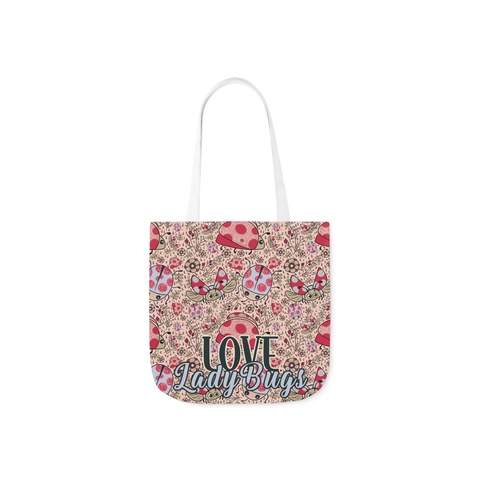 Lady Bug Love custom design Tote Bag - Hand drawn artwork & custom text available - Solei Designs