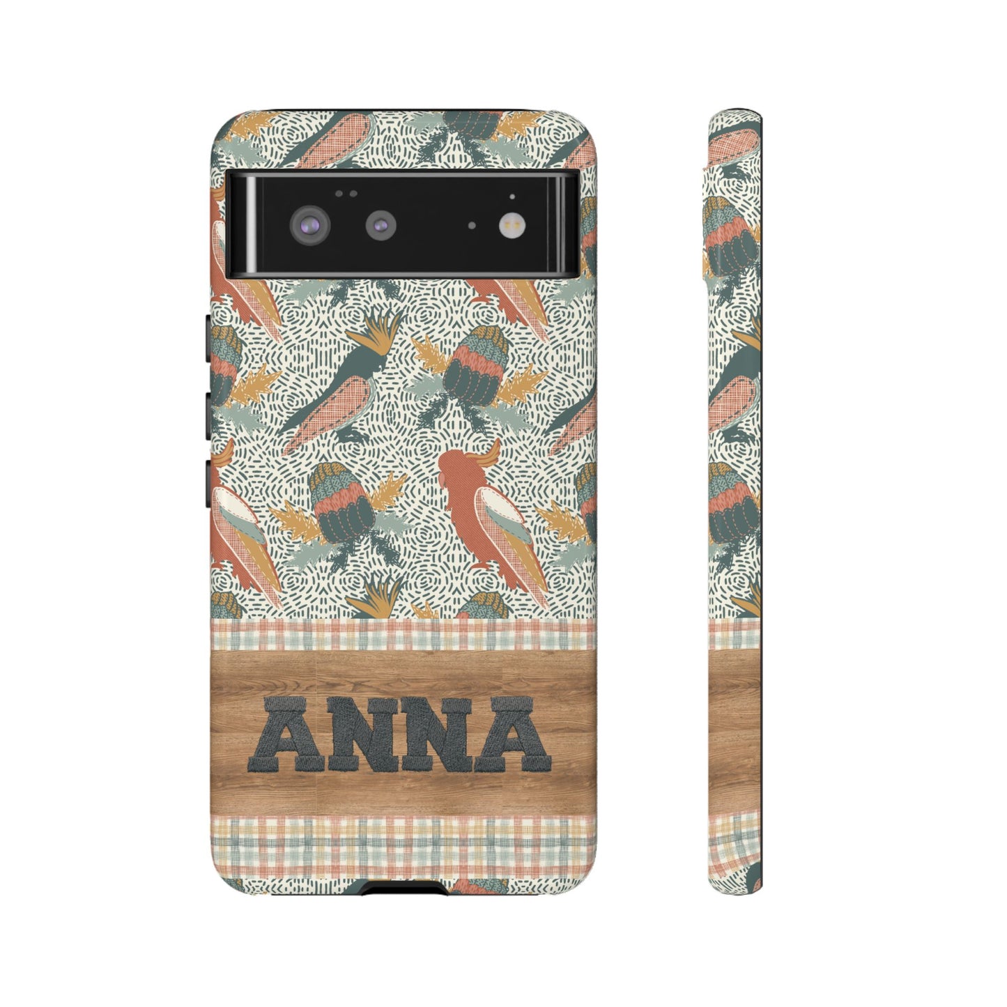 Personalised phone tough case - Native Patches hand drawn design