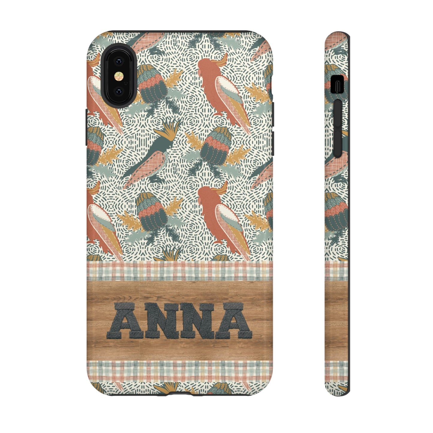 Personalised phone tough case - Native Patches hand drawn design