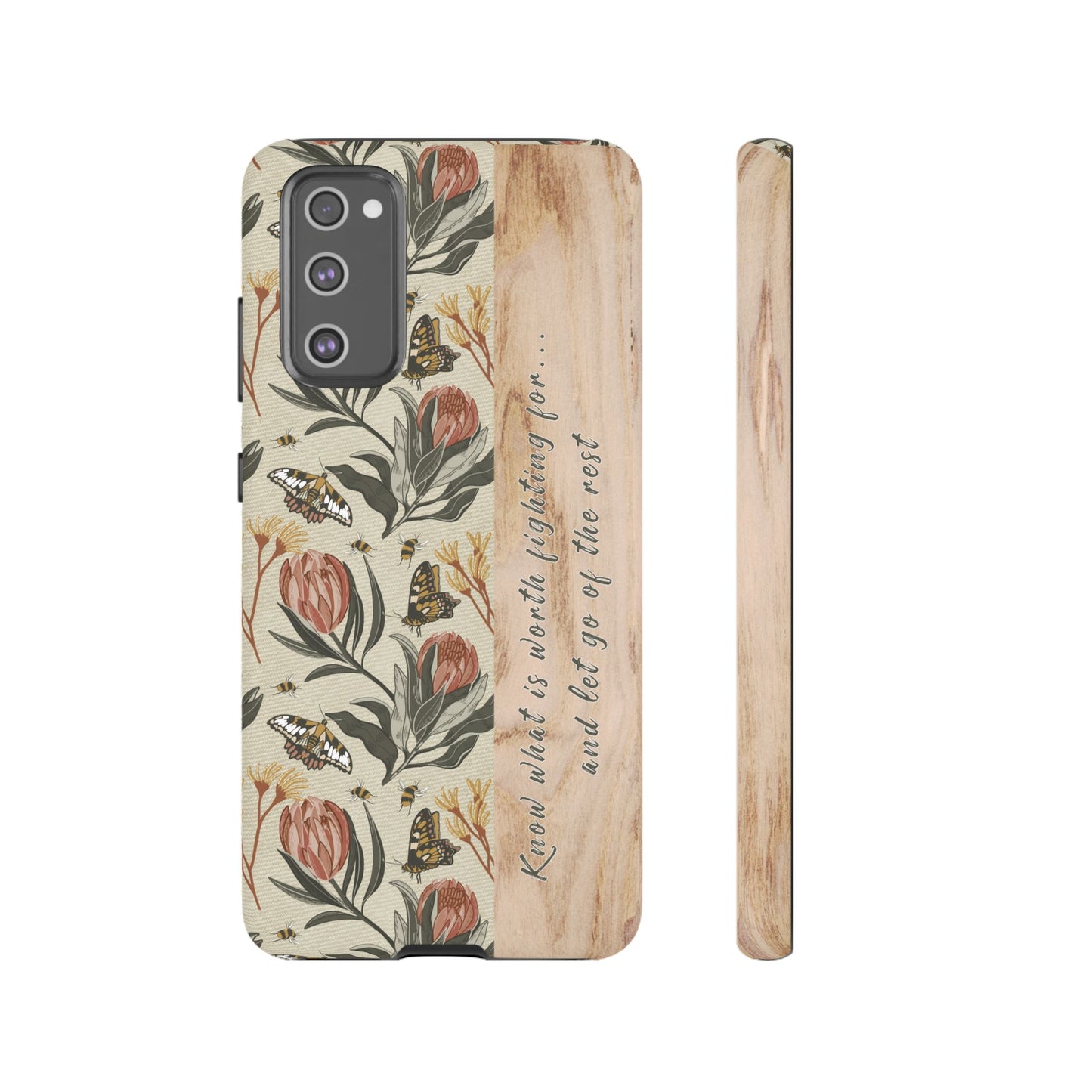 Phone tough case with hand drawn artwork and personalised affirmations