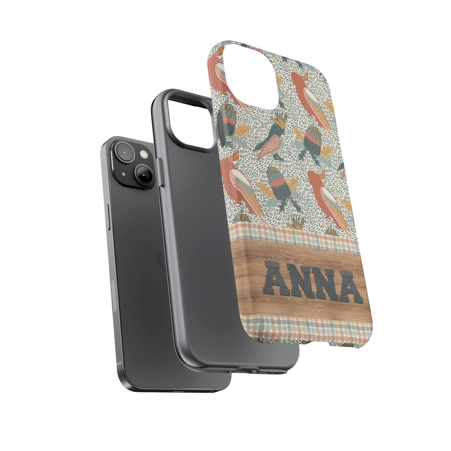 Personalised phone tough case - Native Patches hand drawn design