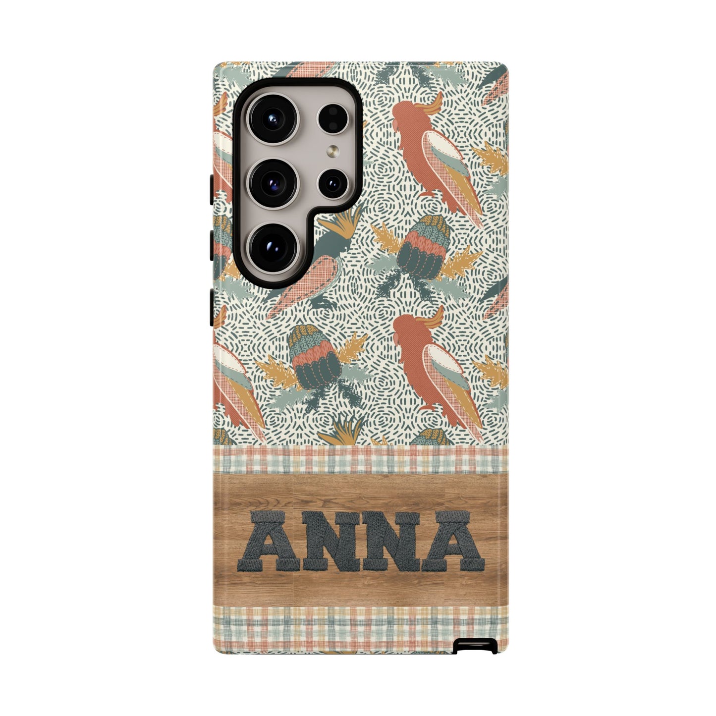 Personalised phone tough case - Native Patches hand drawn design