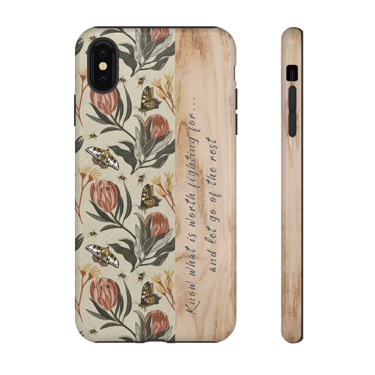 Phone tough case with hand drawn artwork and personalised affirmations