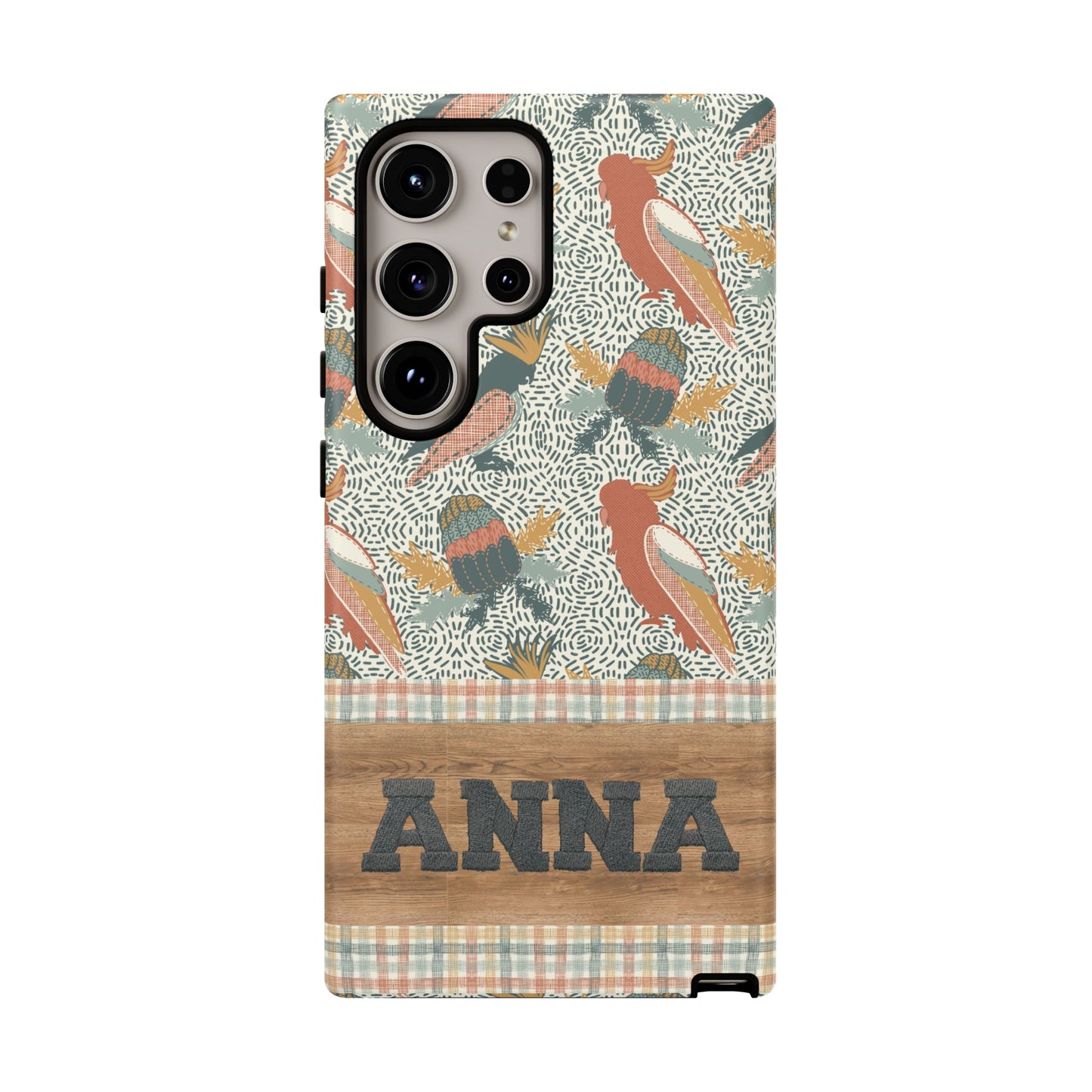 Personalised phone tough case - Native Patches hand drawn design