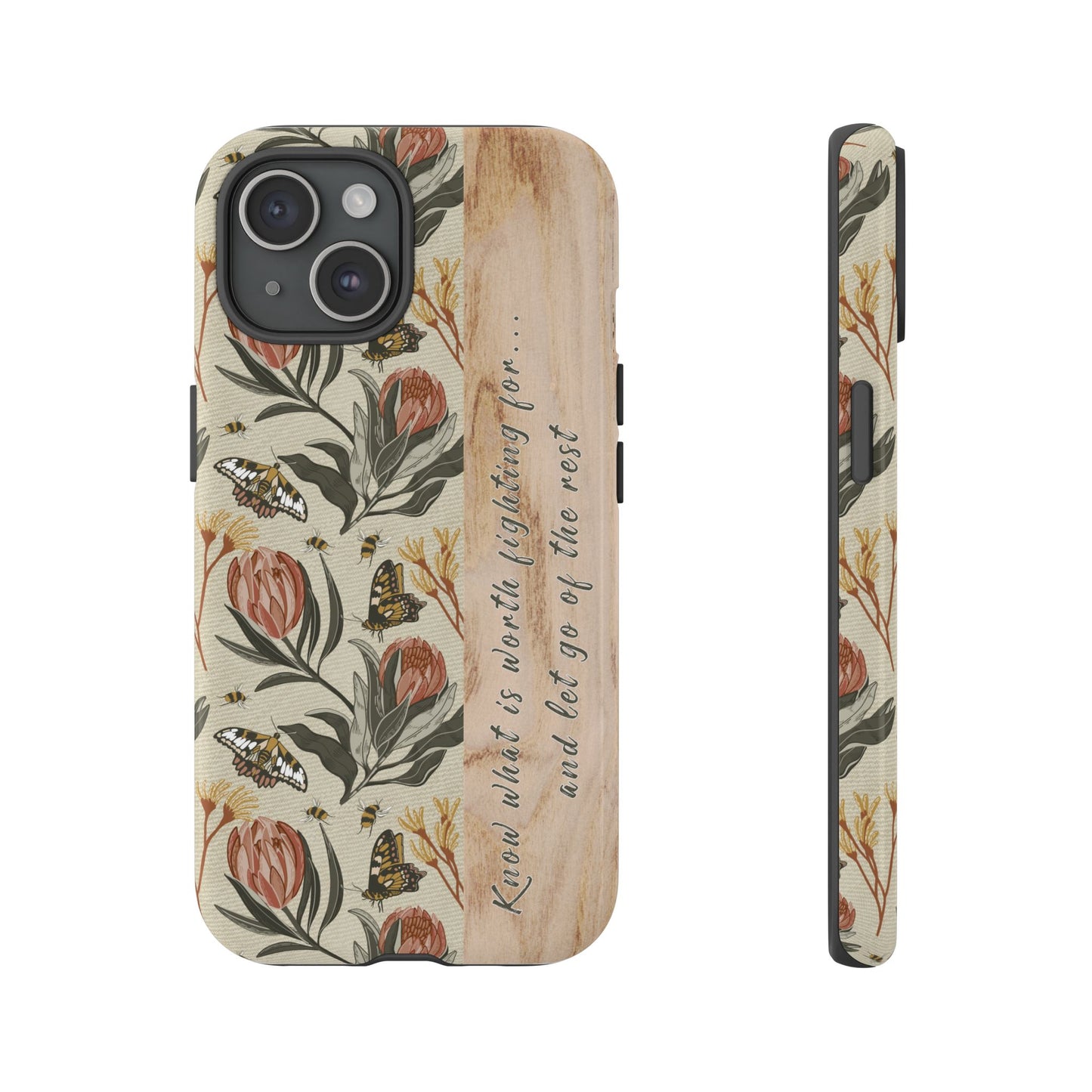 Phone tough case with hand drawn artwork and personalised affirmations