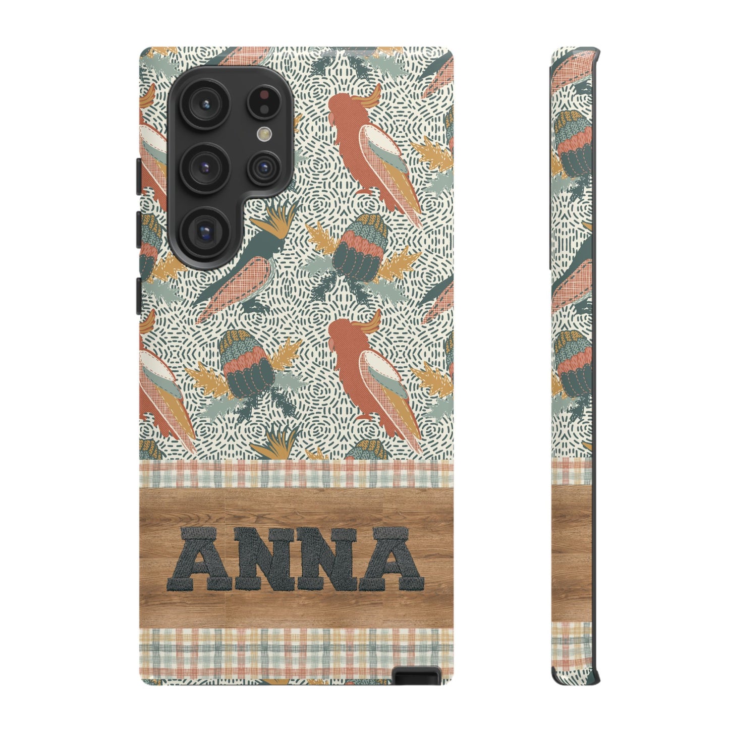 Personalised phone tough case - Native Patches hand drawn design