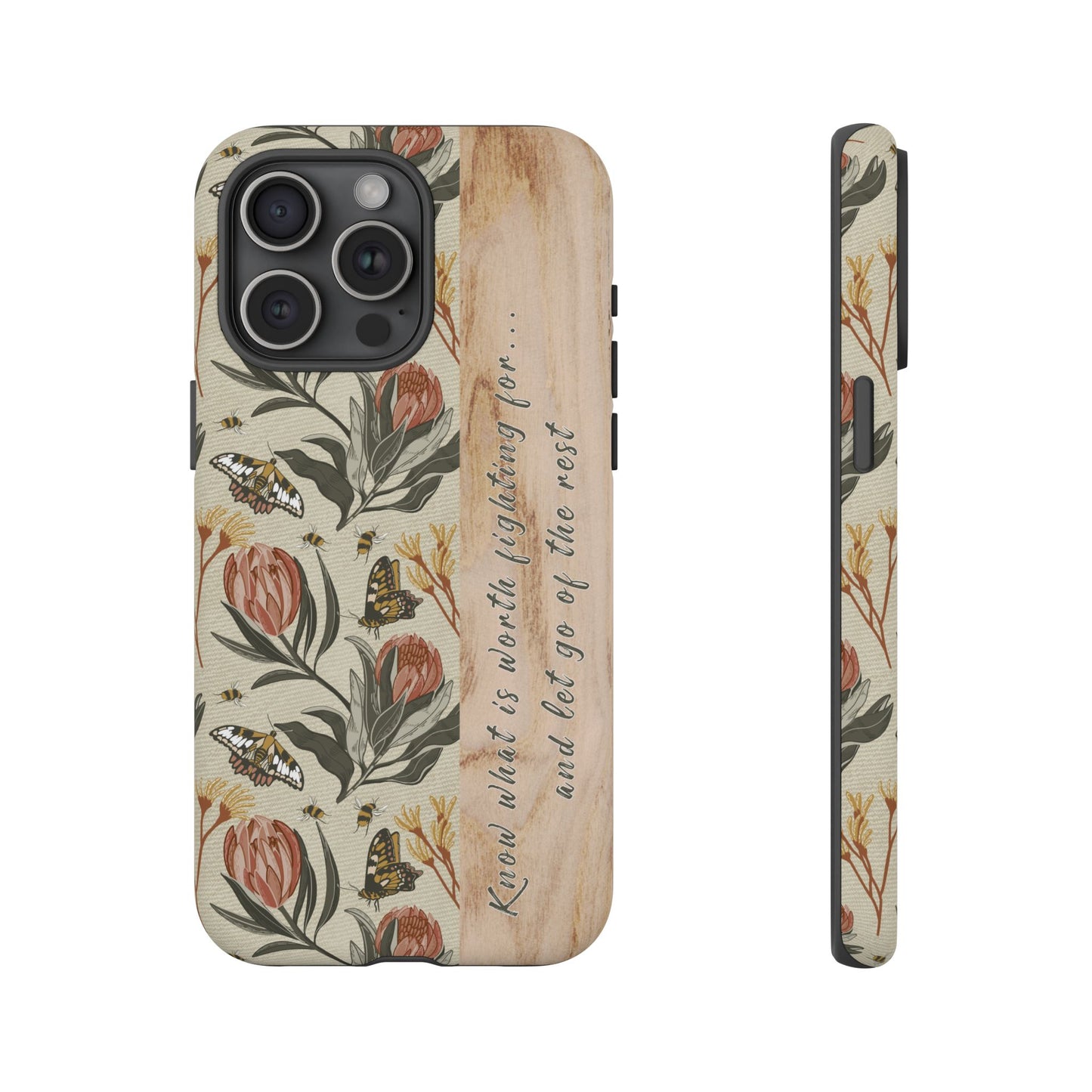 Phone tough case with hand drawn artwork and personalised affirmations