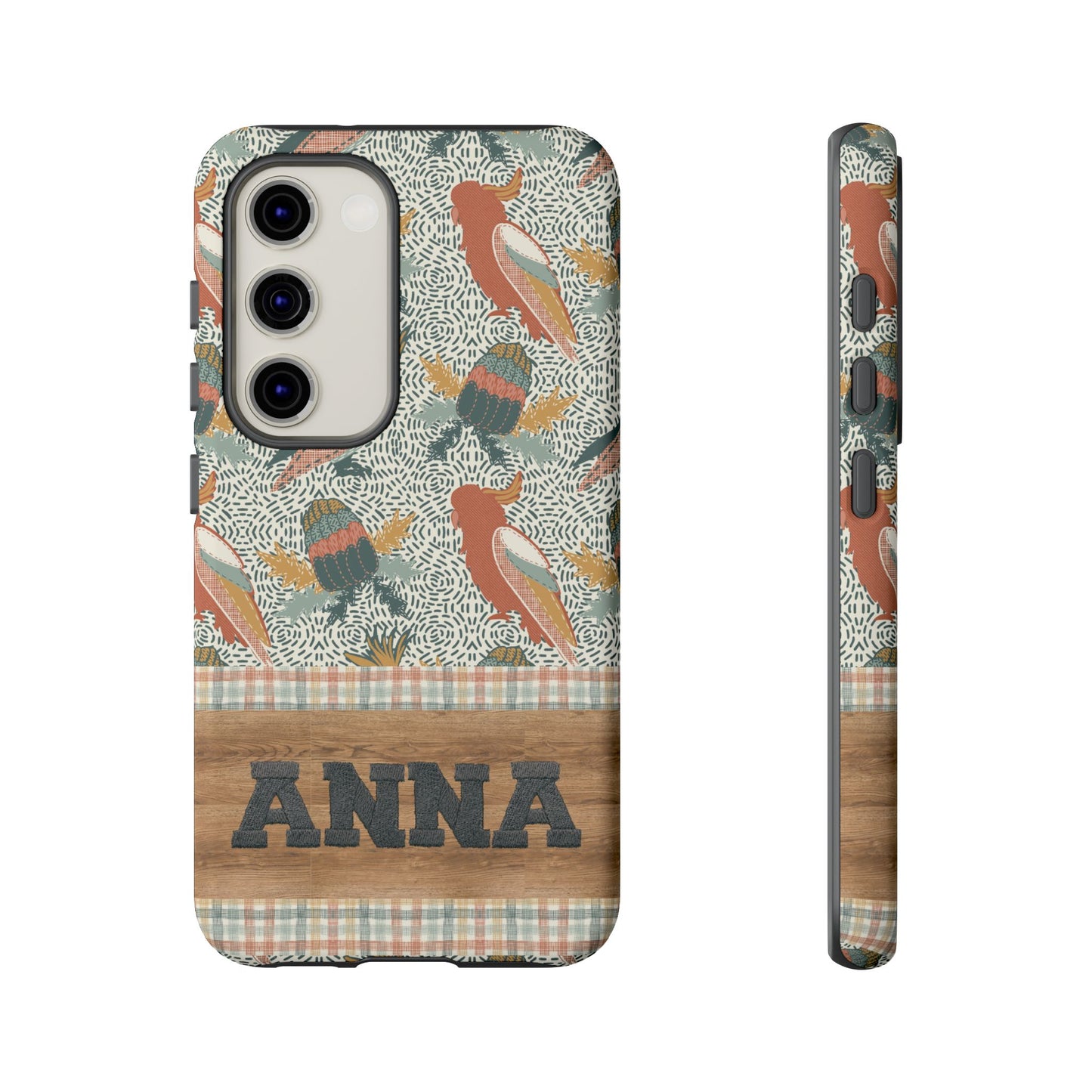 Personalised phone tough case - Native Patches hand drawn design