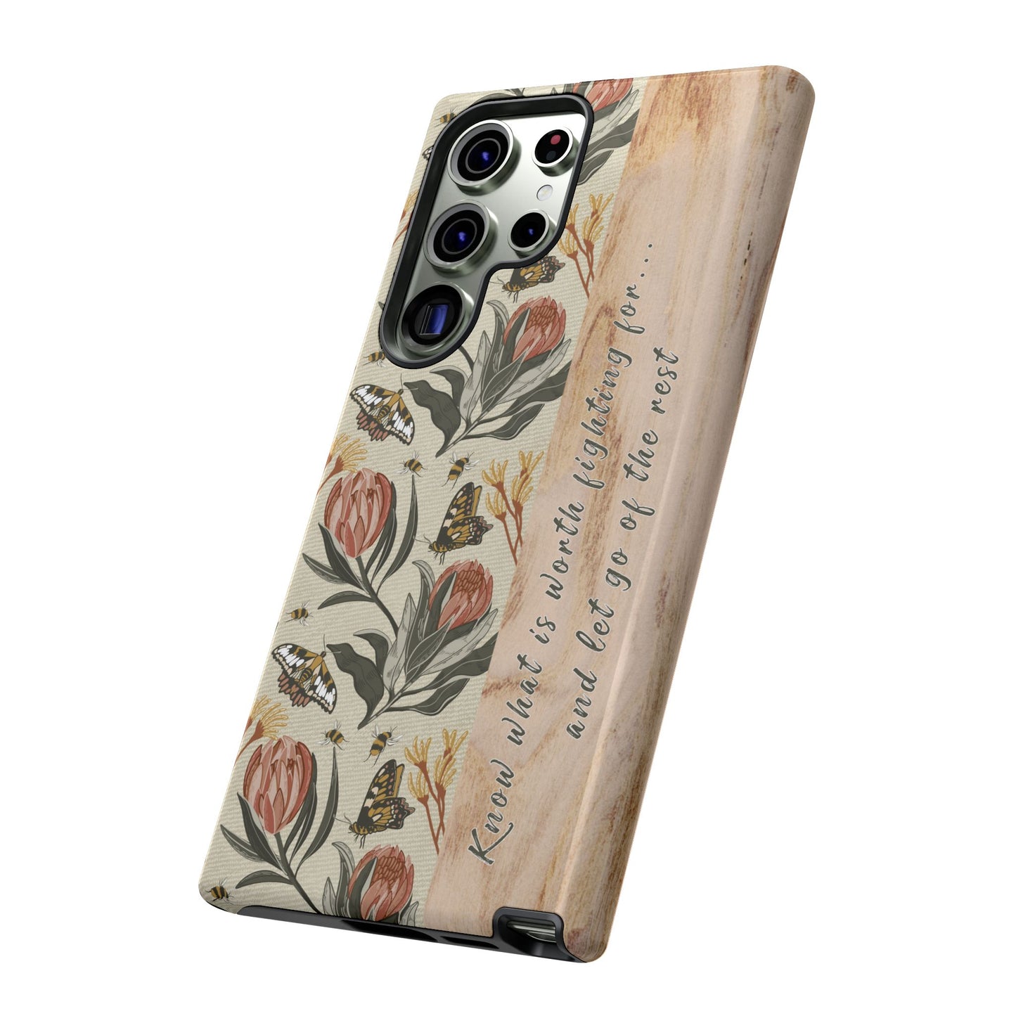 Phone tough case with hand drawn artwork and personalised affirmations