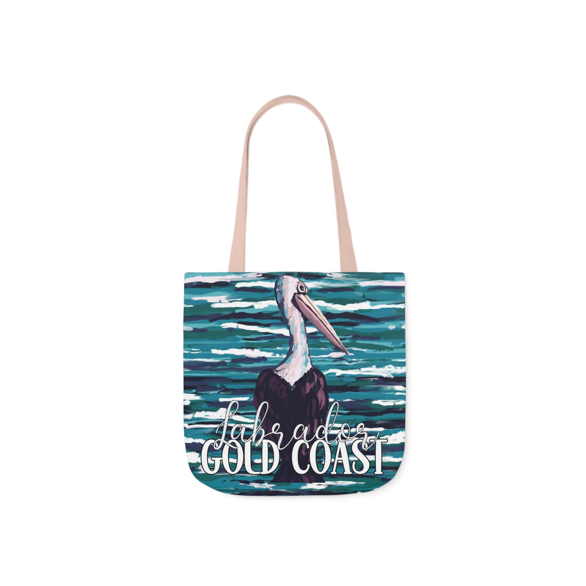 Australian Souvenir Canvas Tote Bag - Gold Coast Pelican hand drawn artwork - Solei Designs