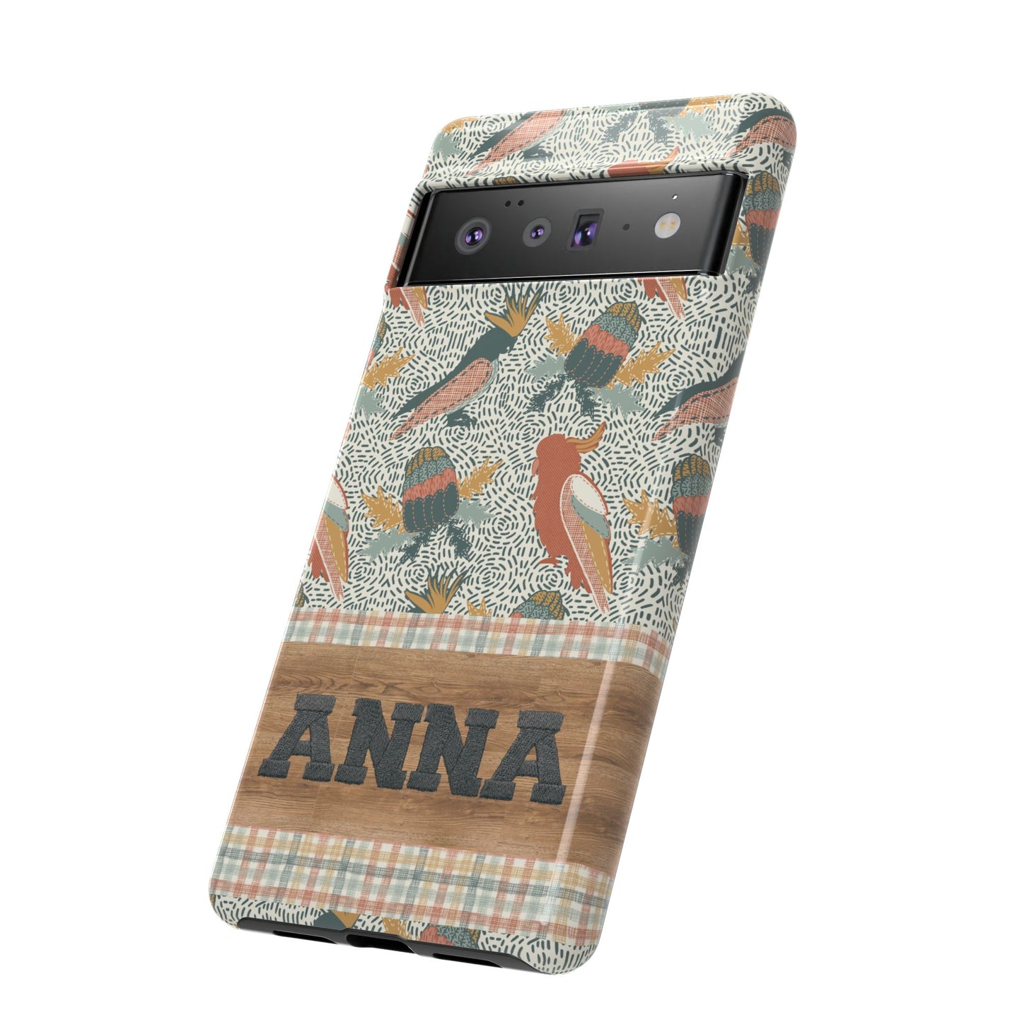 Personalised phone tough case - Native Patches hand drawn design