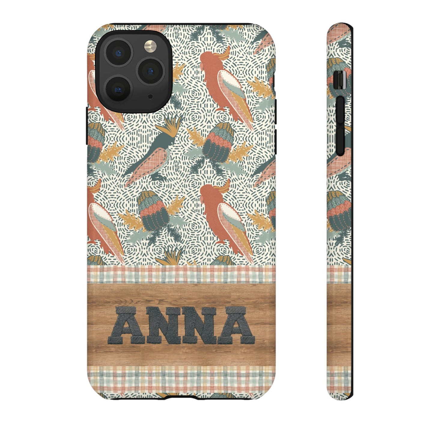 Personalised phone tough case - Native Patches hand drawn design