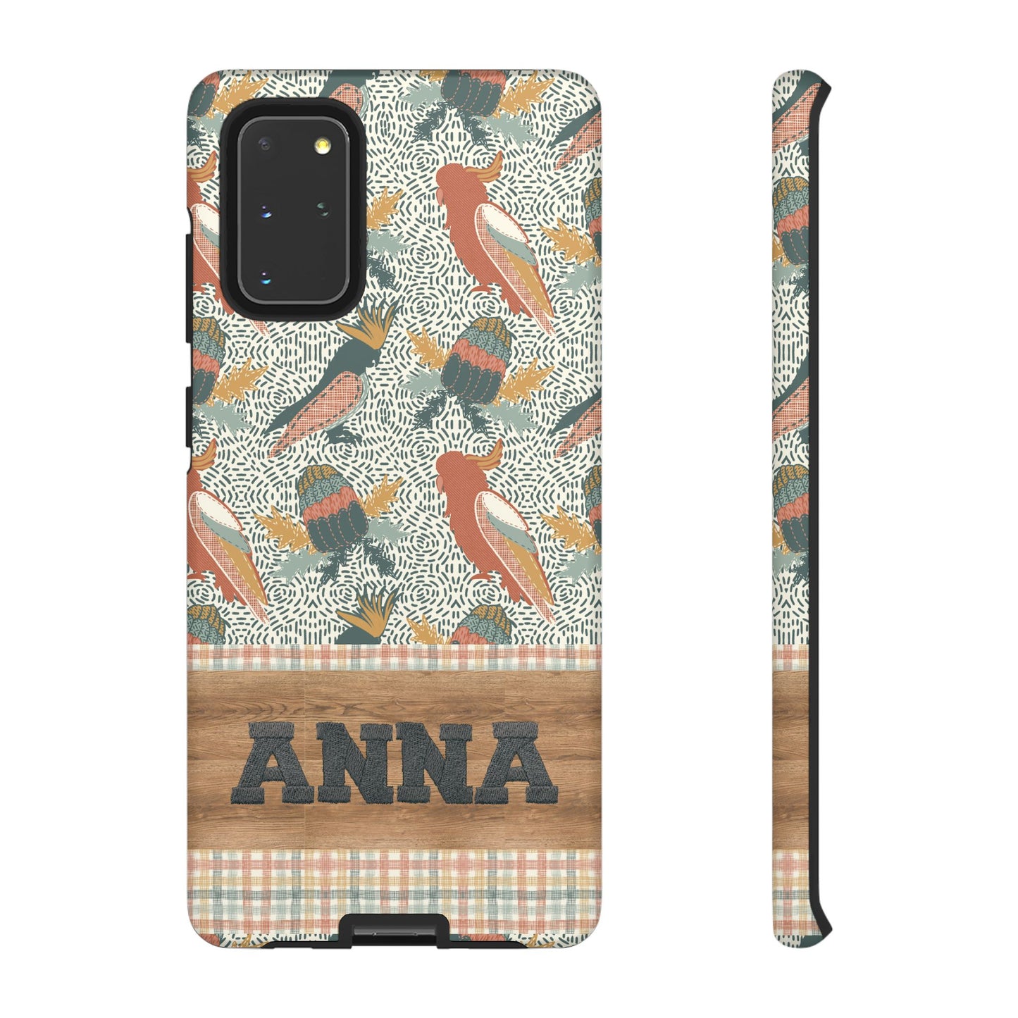 Personalised phone tough case - Native Patches hand drawn design