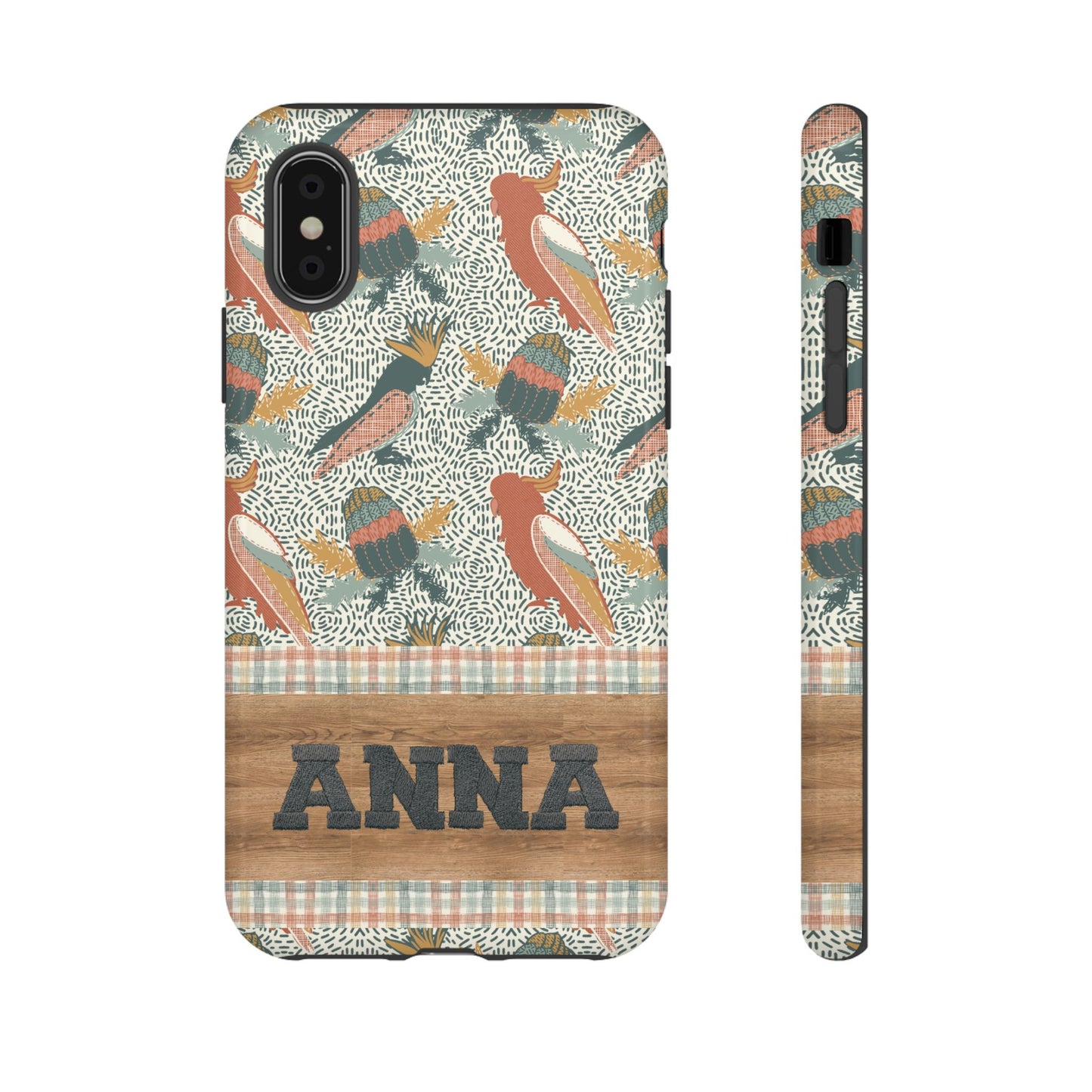 Personalised phone tough case - Native Patches hand drawn design