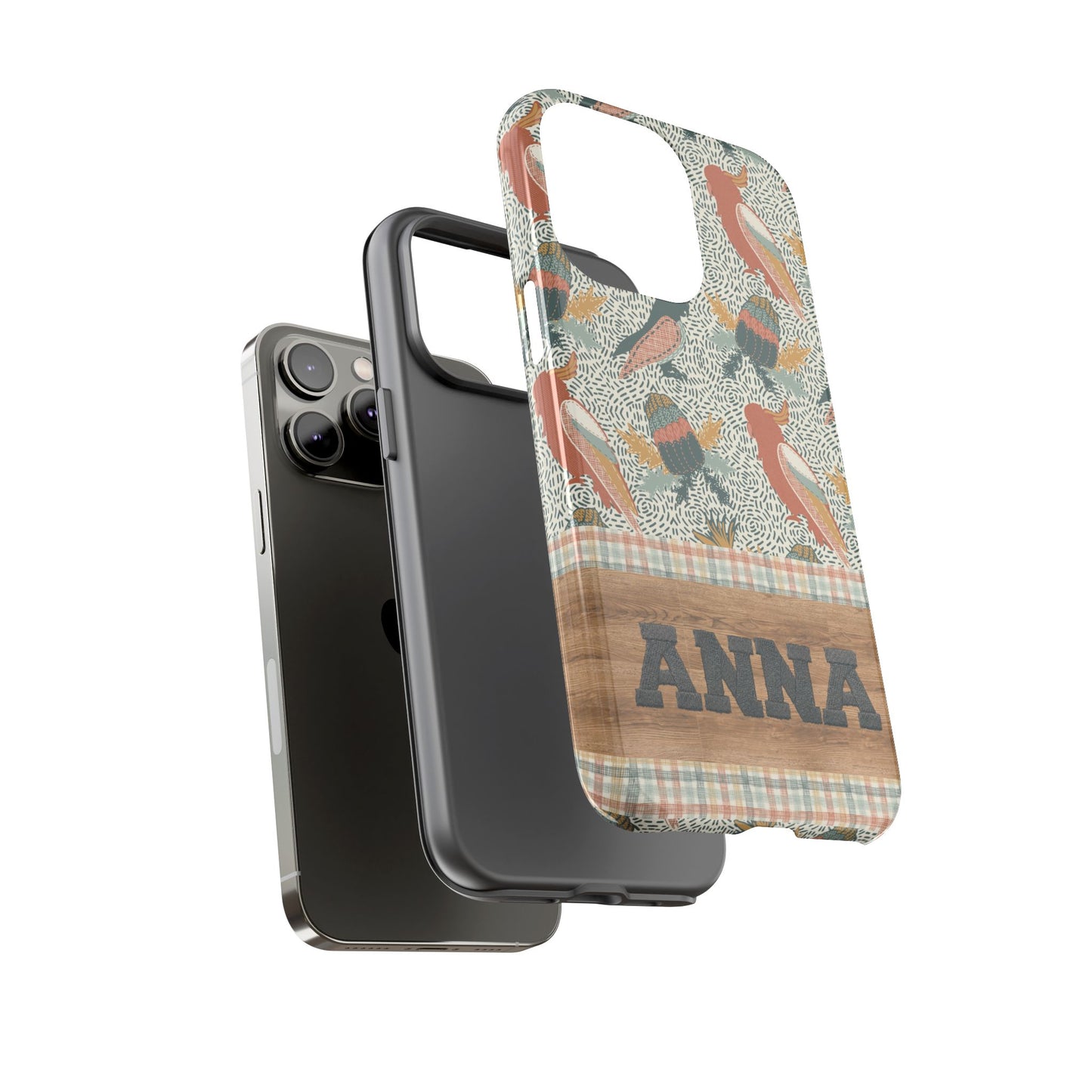 Personalised phone tough case - Native Patches hand drawn design