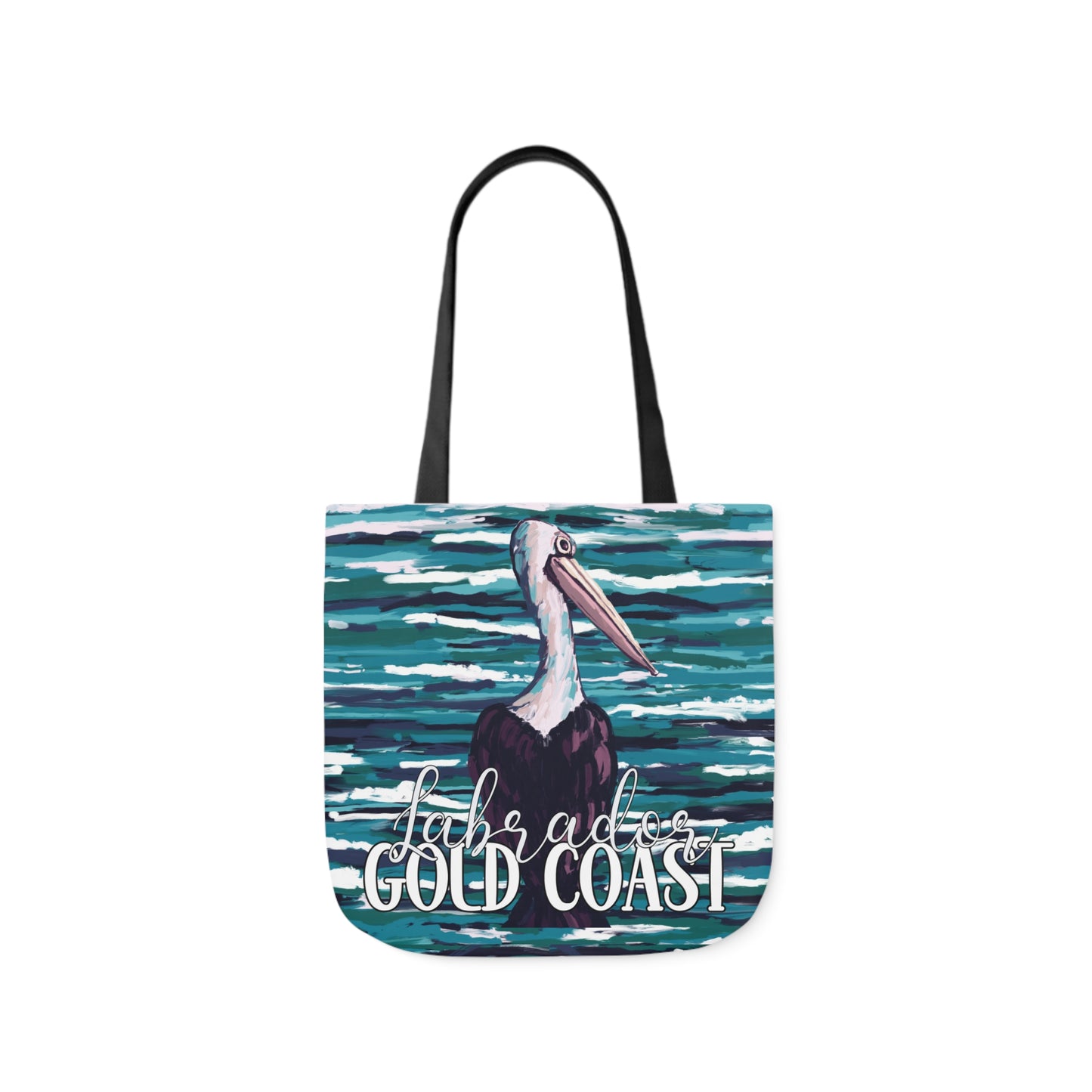 Australian Souvenir Canvas Tote Bag - Gold Coast Pelican hand drawn artwork - Solei Designs