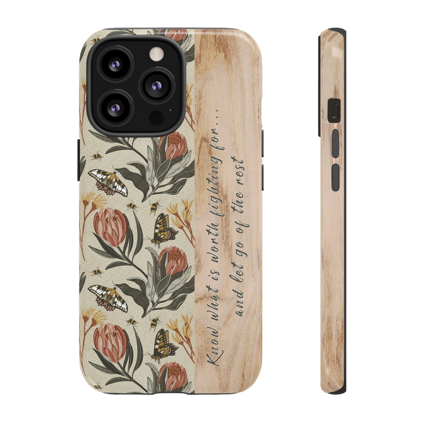 Phone tough case with hand drawn artwork and personalised affirmations