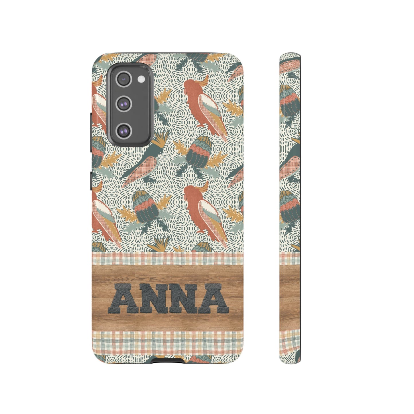 Personalised phone tough case - Native Patches hand drawn design