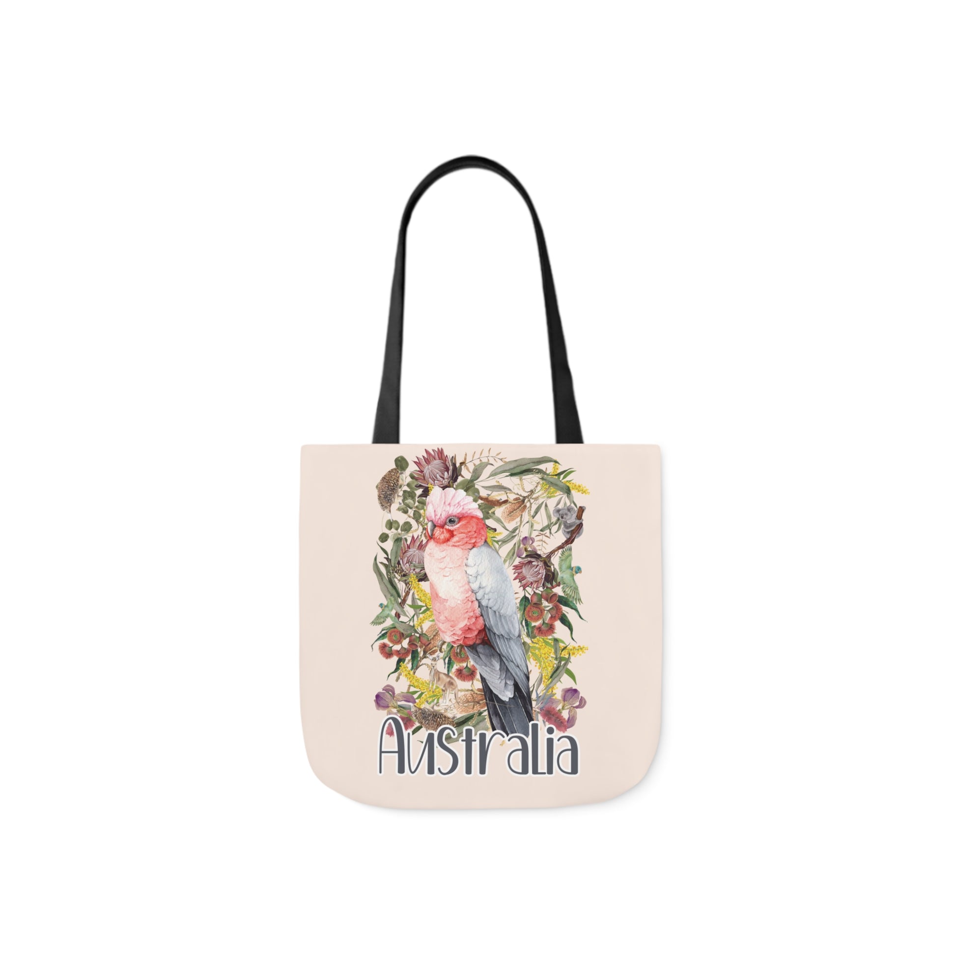 Australian Souvenir Canvas Tote Bag - Pink Galah design - Solei Designs