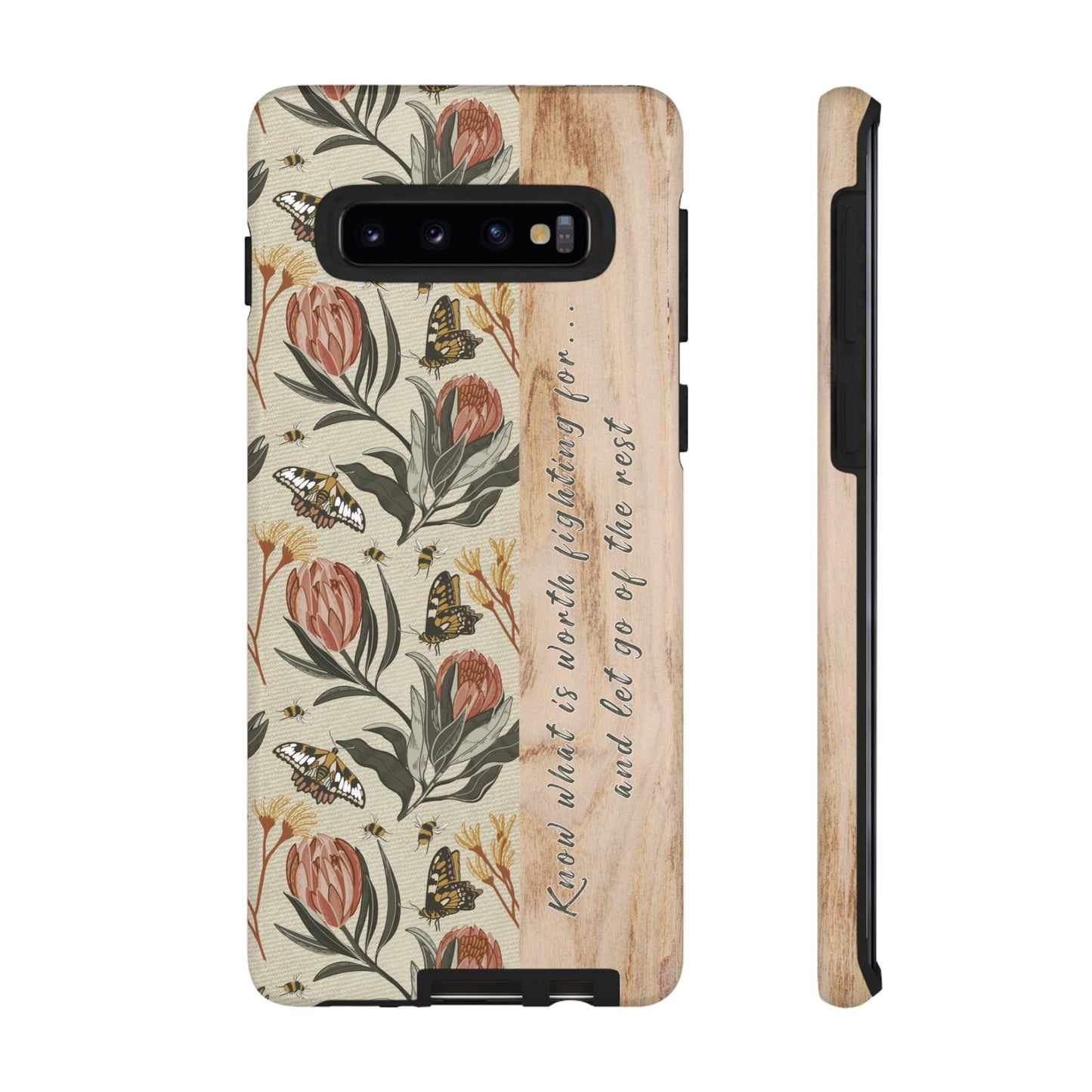 Phone tough case with hand drawn artwork and personalised affirmations