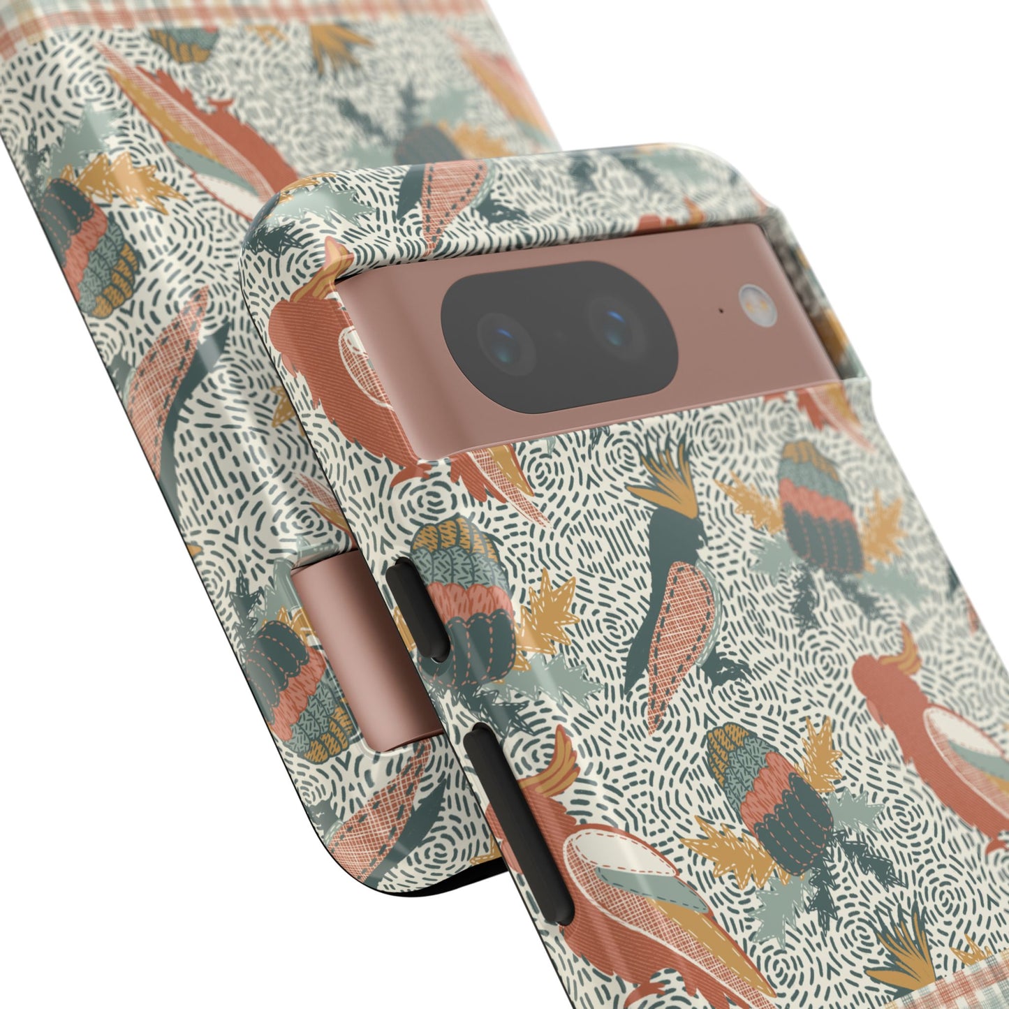 Personalised phone tough case - Native Patches hand drawn design