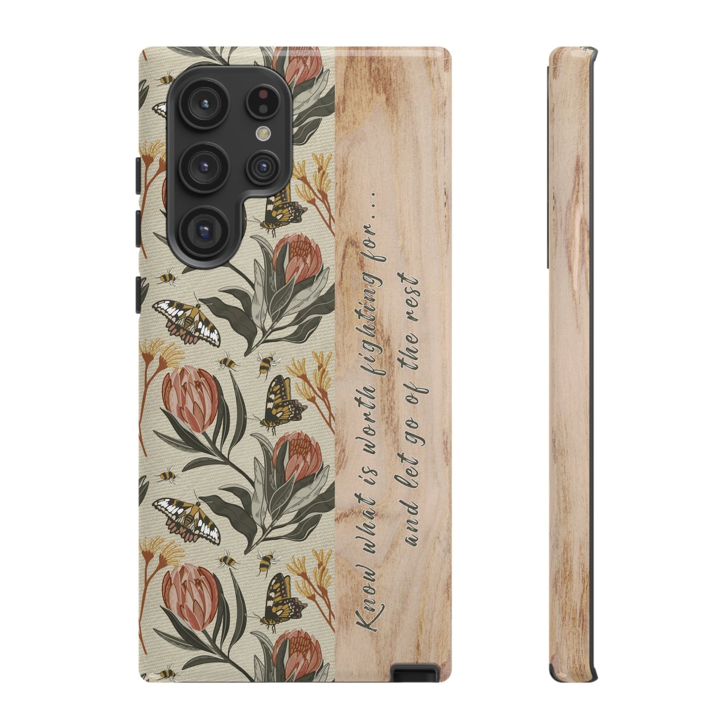 Phone tough case with hand drawn artwork and personalised affirmations