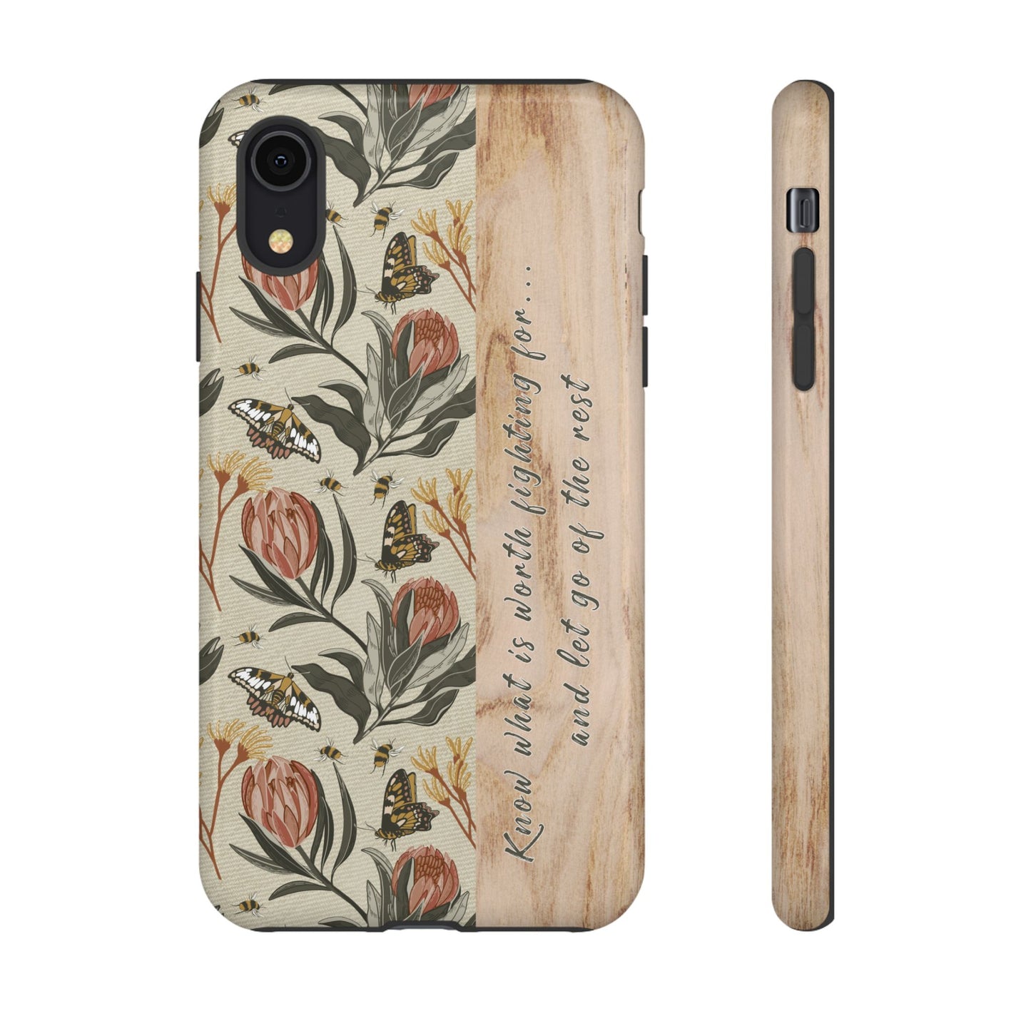 Phone tough case with hand drawn artwork and personalised affirmations