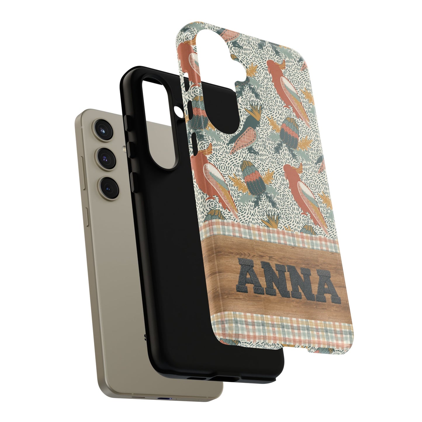 Personalised phone tough case - Native Patches hand drawn design