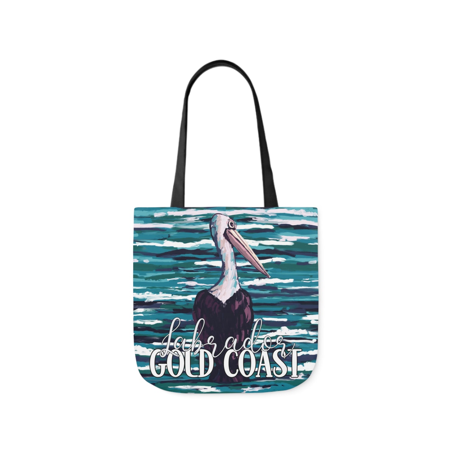 Australian Souvenir Canvas Tote Bag - Gold Coast Pelican hand drawn artwork - Solei Designs