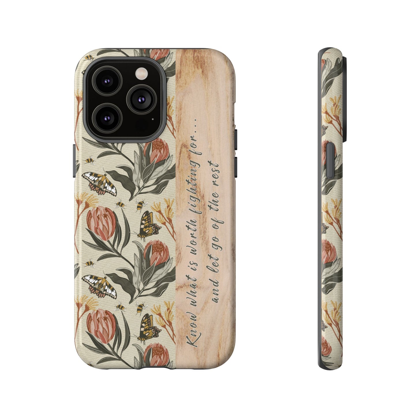 Phone tough case with hand drawn artwork and personalised affirmations