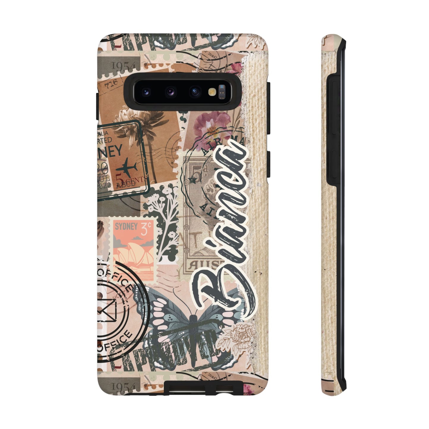 Personalised phone tough case - vintage stamp design