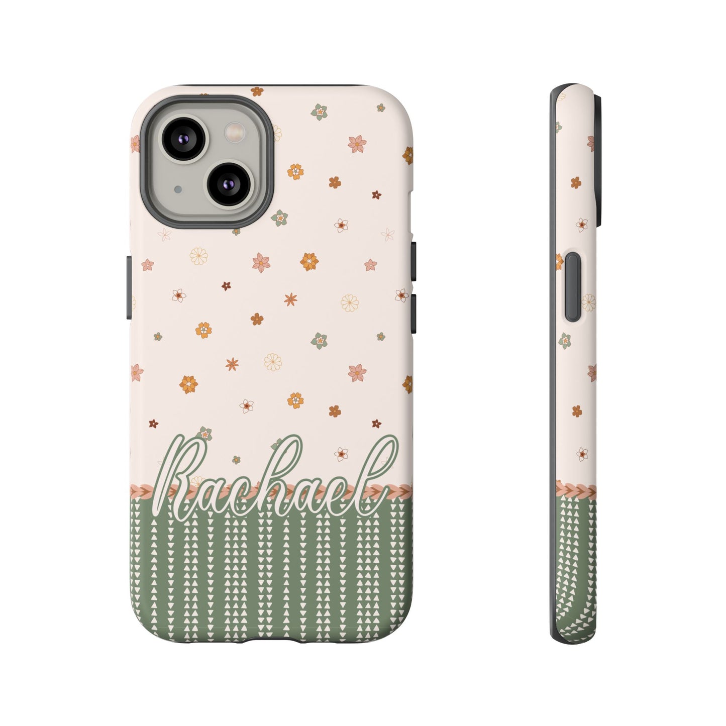 Personalised phone tough case - Pretty in pink ditsy floral design