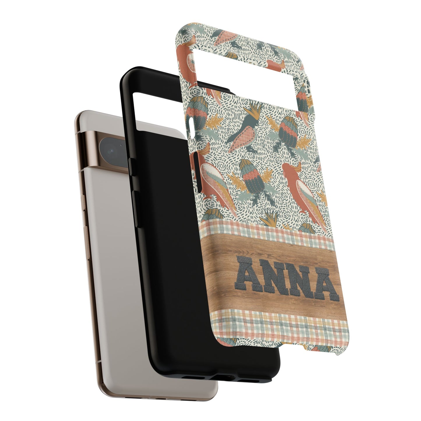 Personalised phone tough case - Native Patches hand drawn design