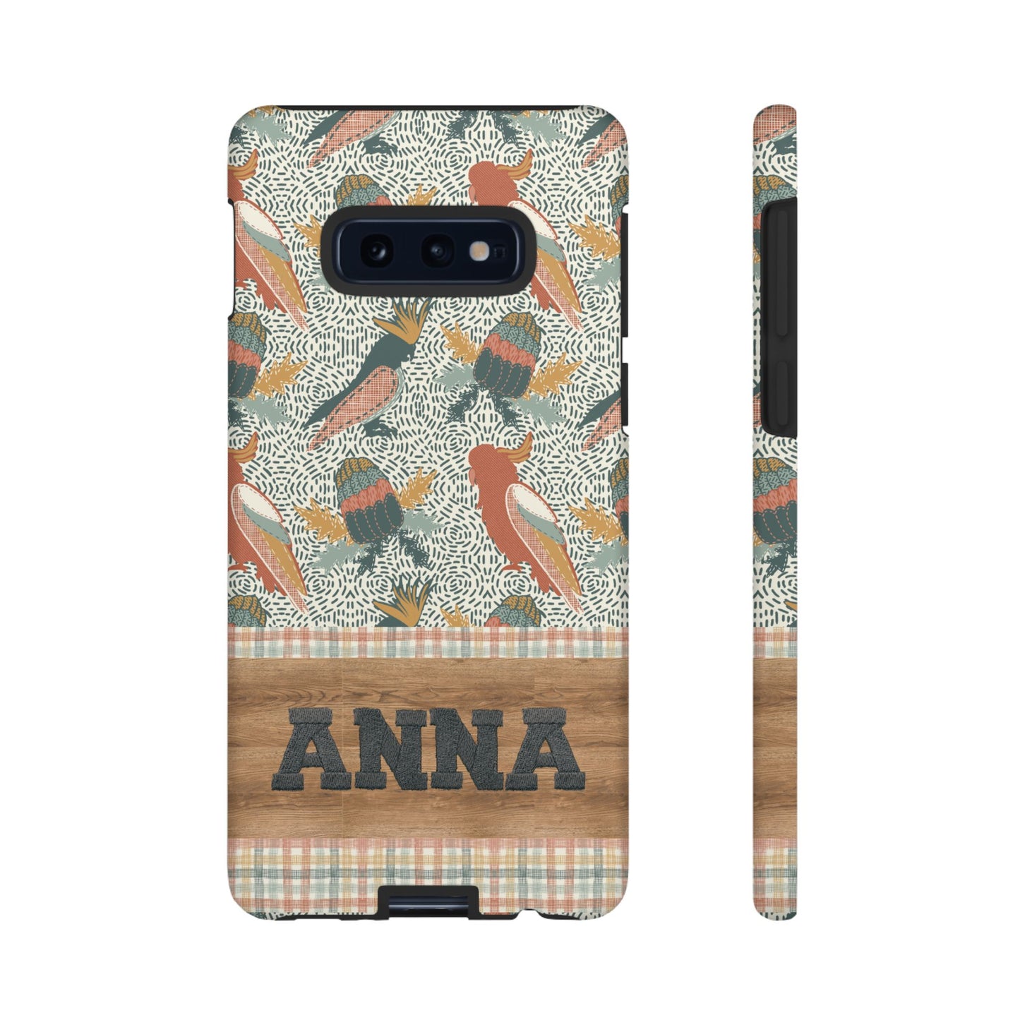 Personalised phone tough case - Native Patches hand drawn design