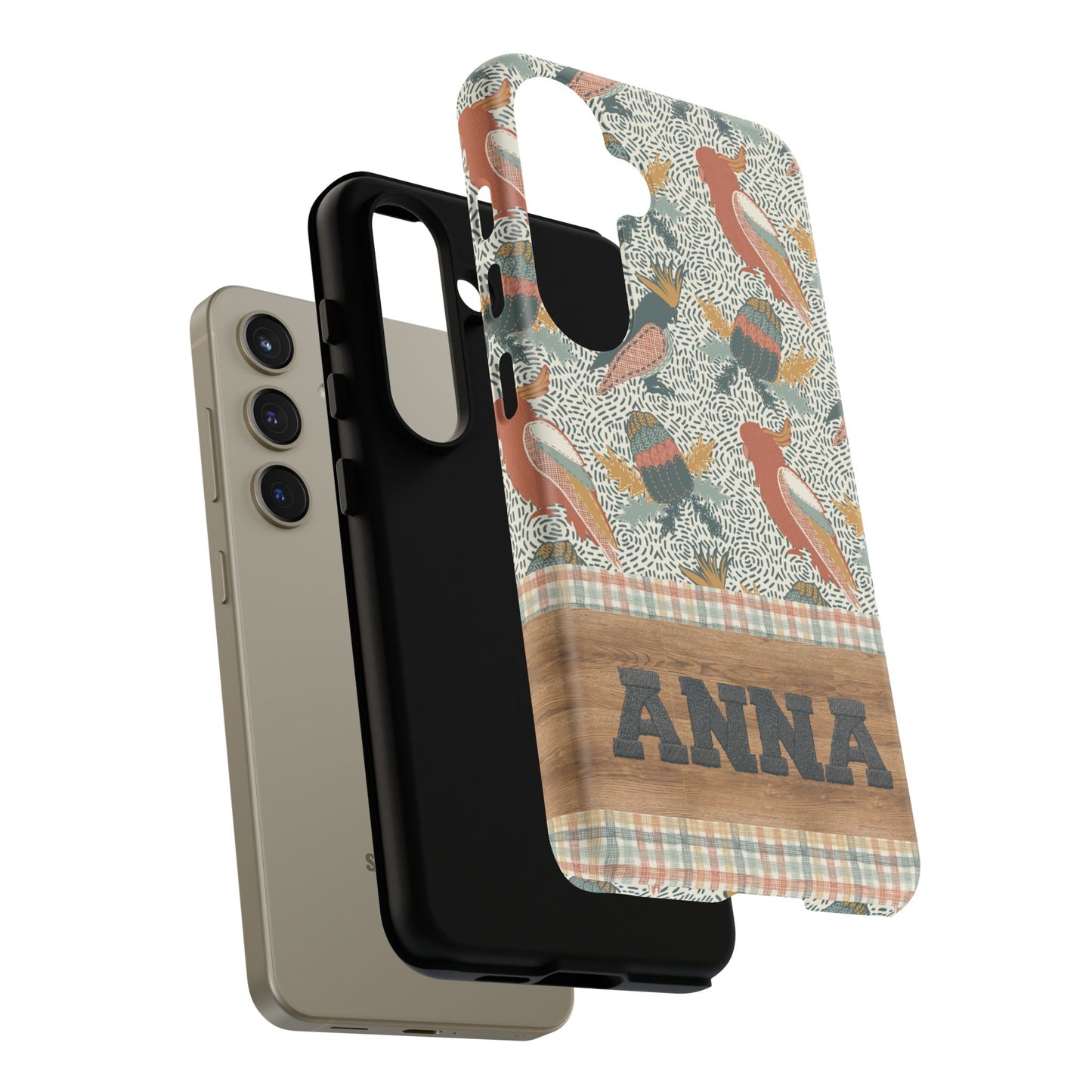 Personalised phone tough case - Native Patches hand drawn design