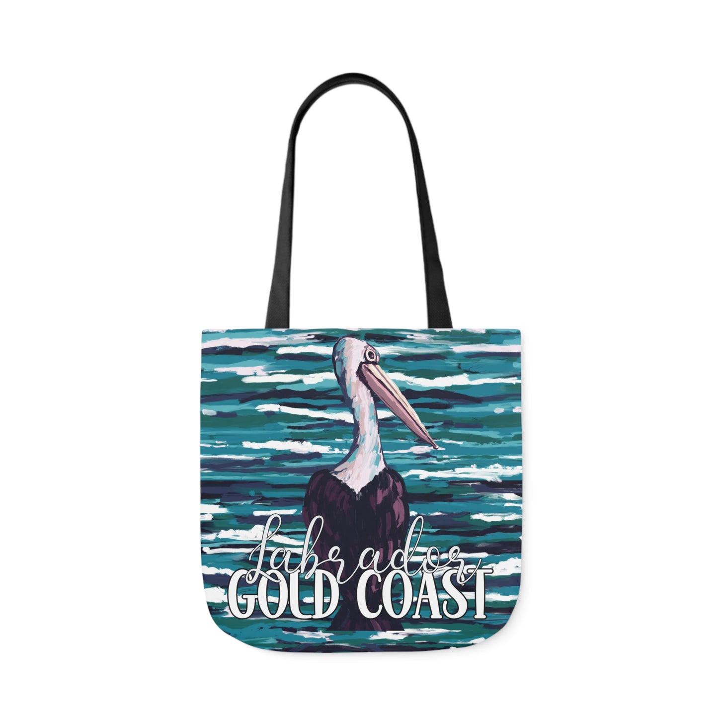 Australian Souvenir Canvas Tote Bag - Gold Coast Pelican hand drawn artwork - Solei Designs