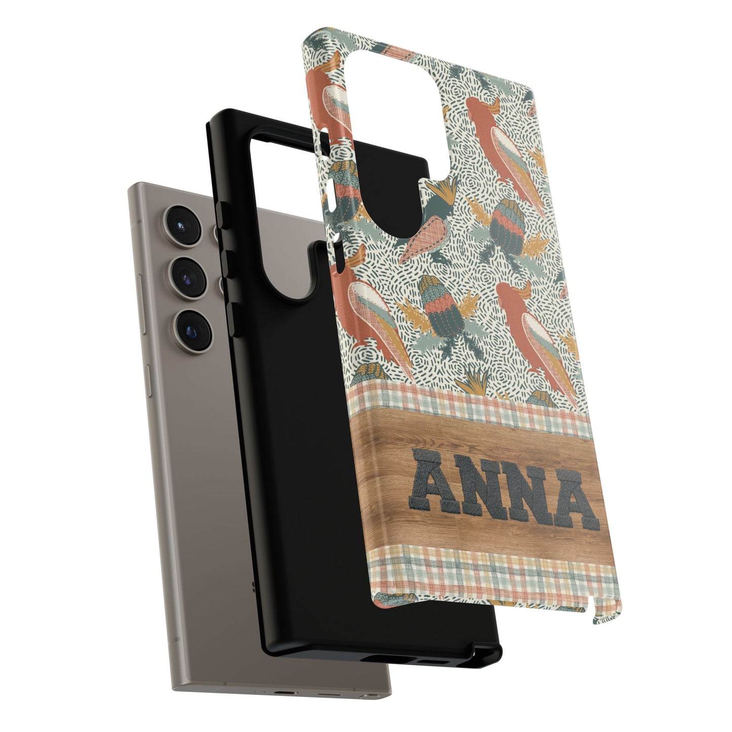 Personalised phone tough case - Native Patches hand drawn design