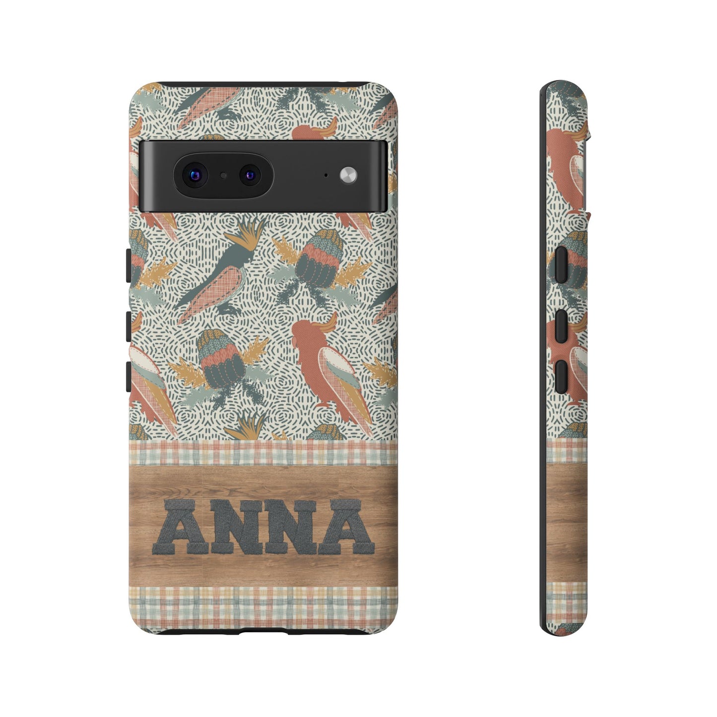 Personalised phone tough case - Native Patches hand drawn design