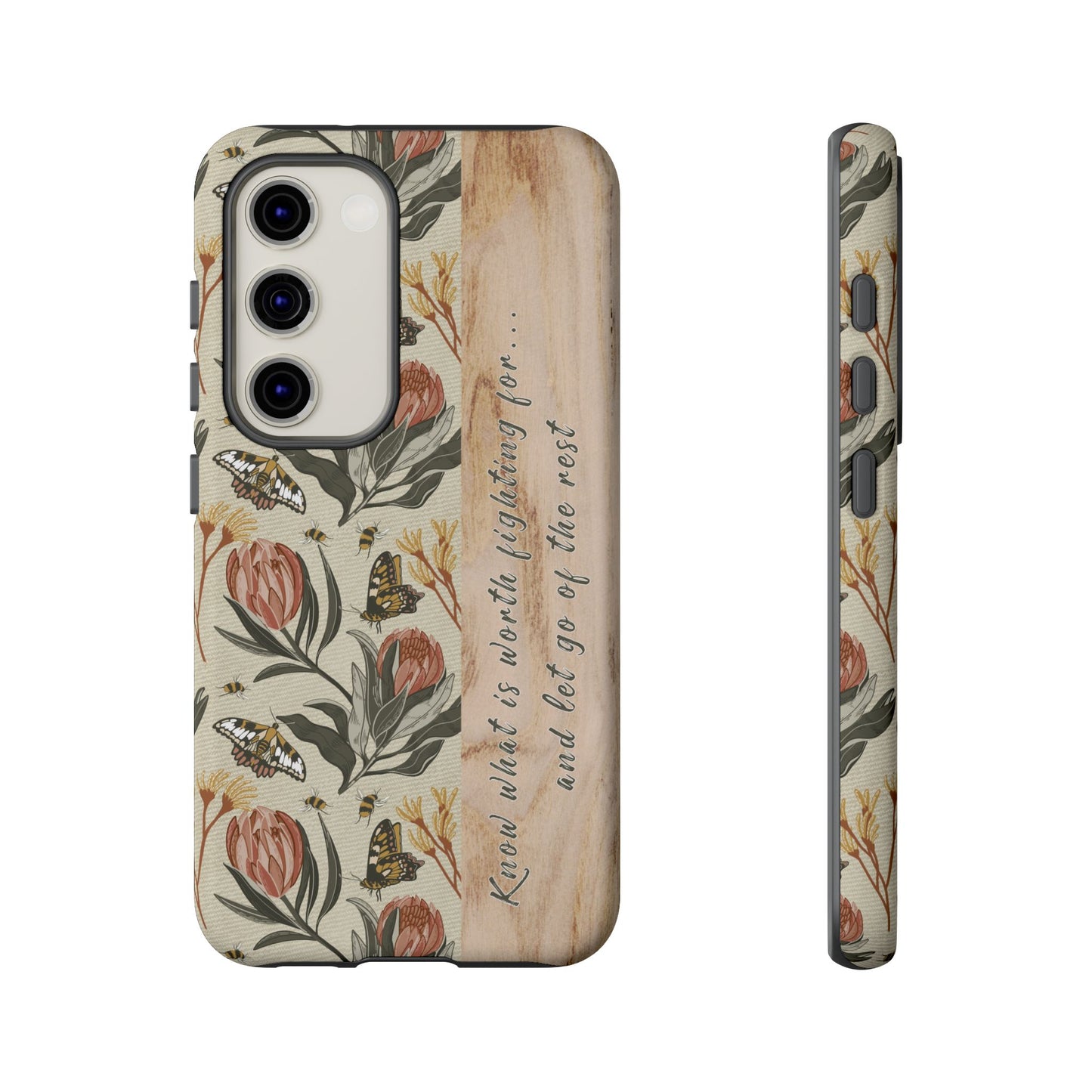 Phone tough case with hand drawn artwork and personalised affirmations