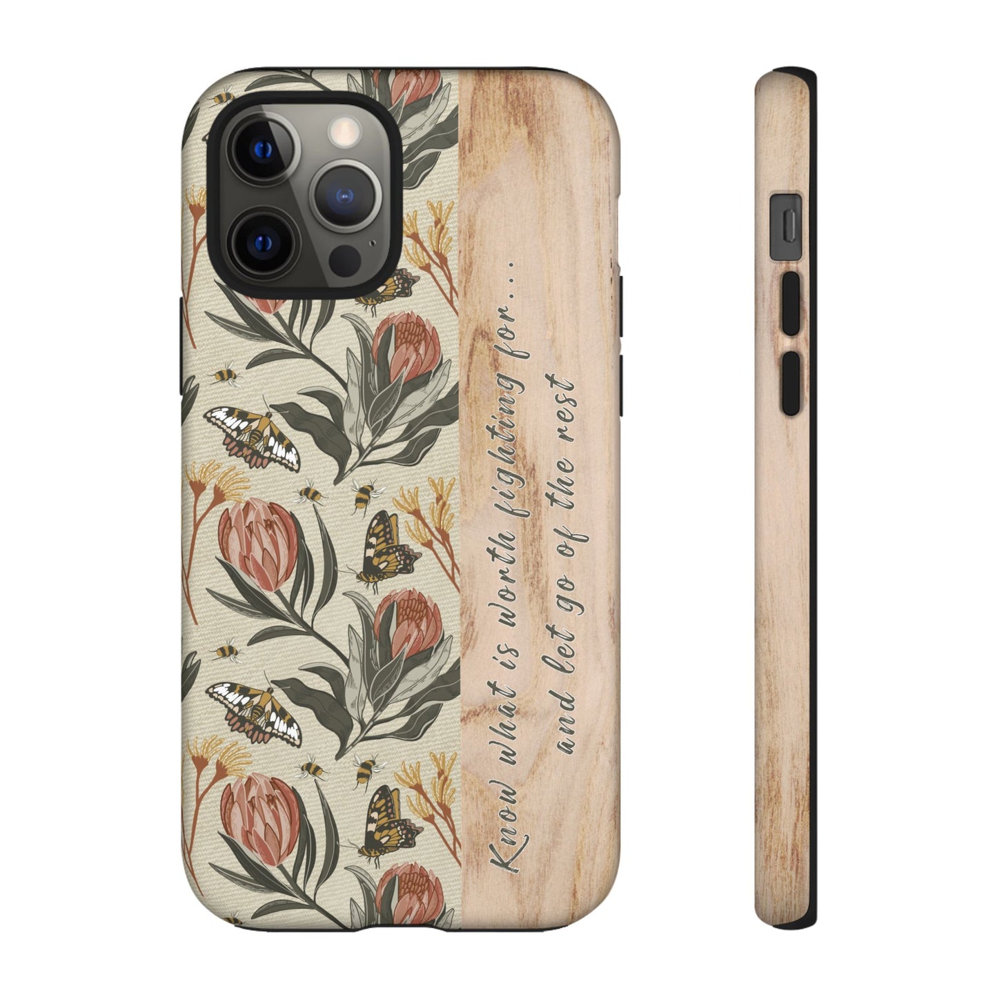 Phone tough case with hand drawn artwork and personalised affirmations