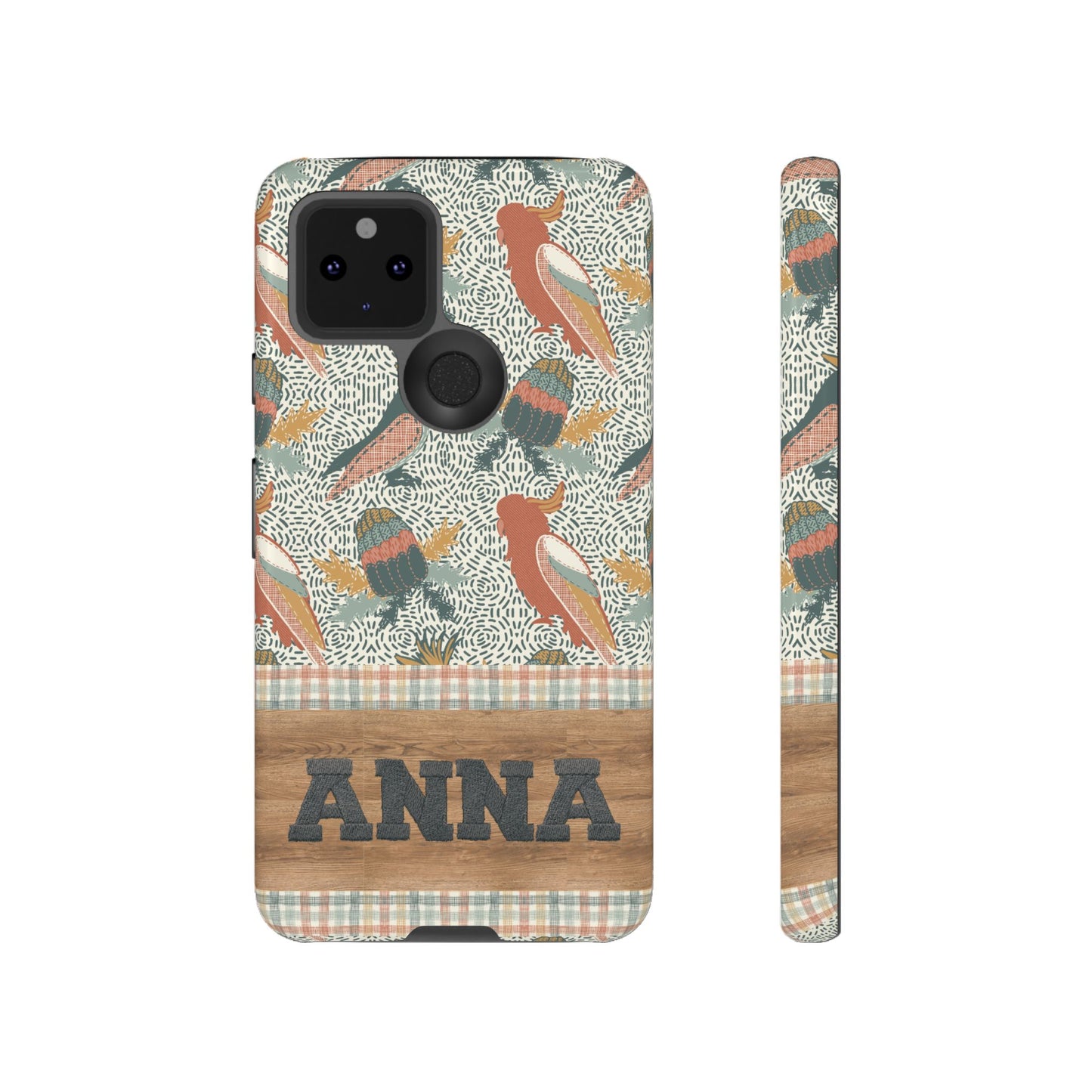 Personalised phone tough case - Native Patches hand drawn design