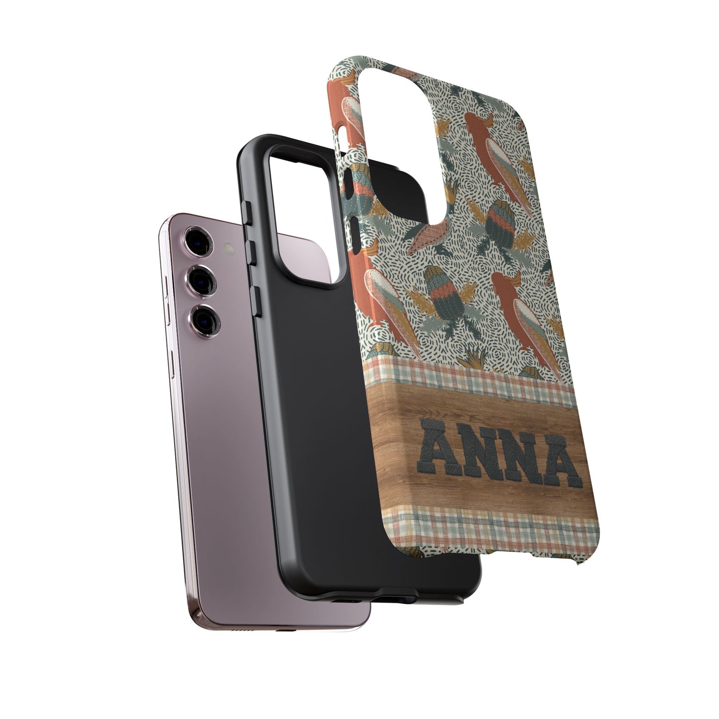 Personalised phone tough case - Native Patches hand drawn design