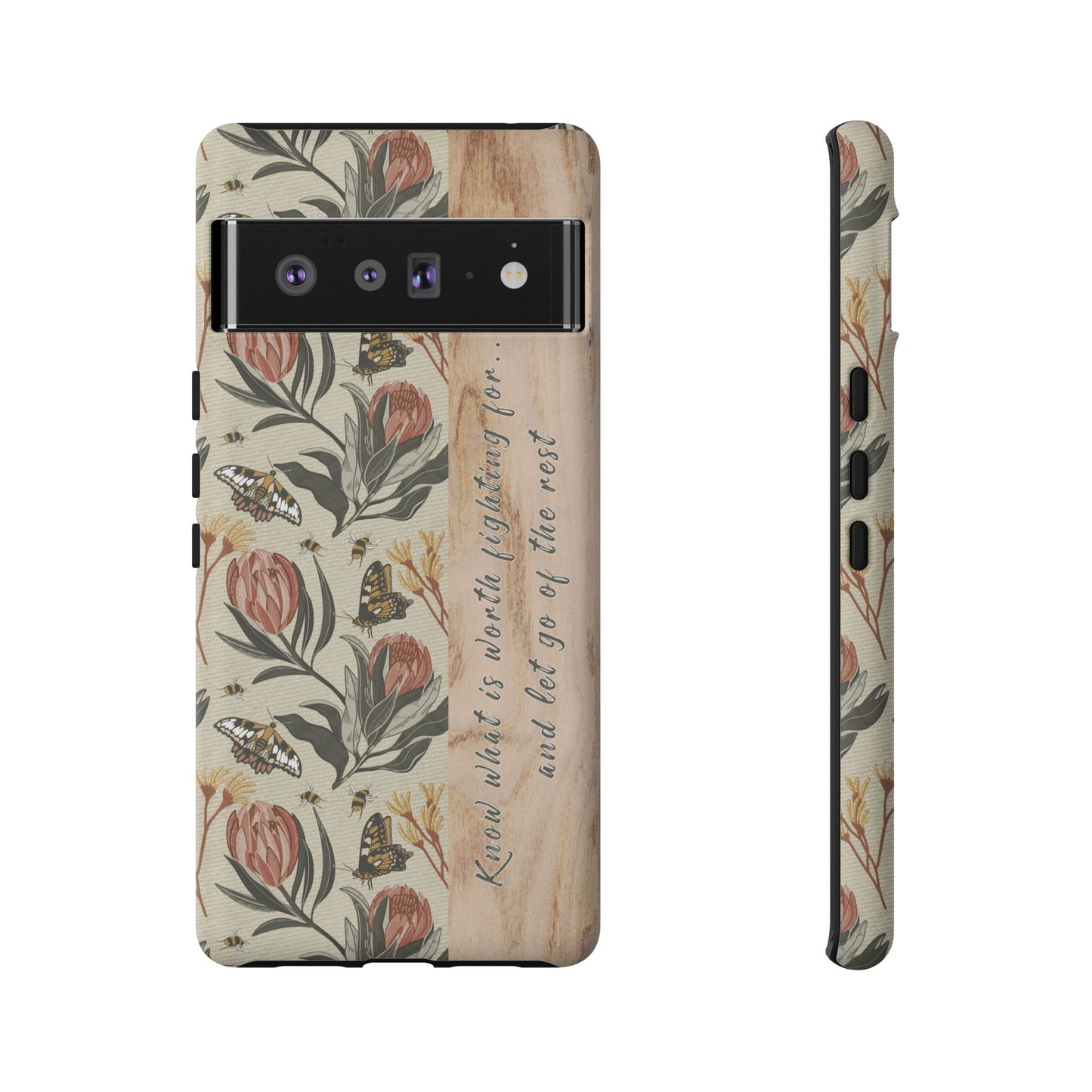 Phone tough case with hand drawn artwork and personalised affirmations