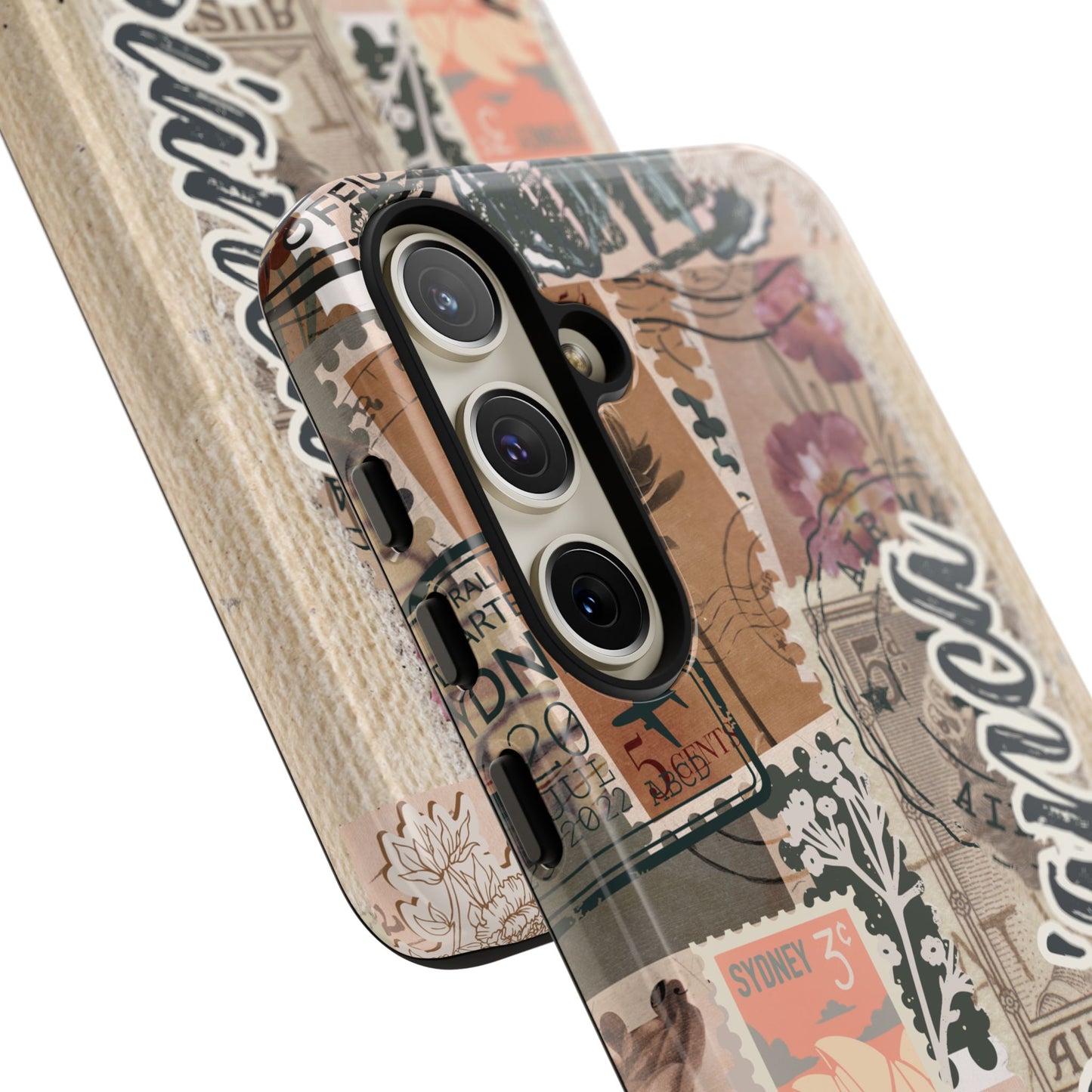 Personalised phone tough case - vintage stamp design