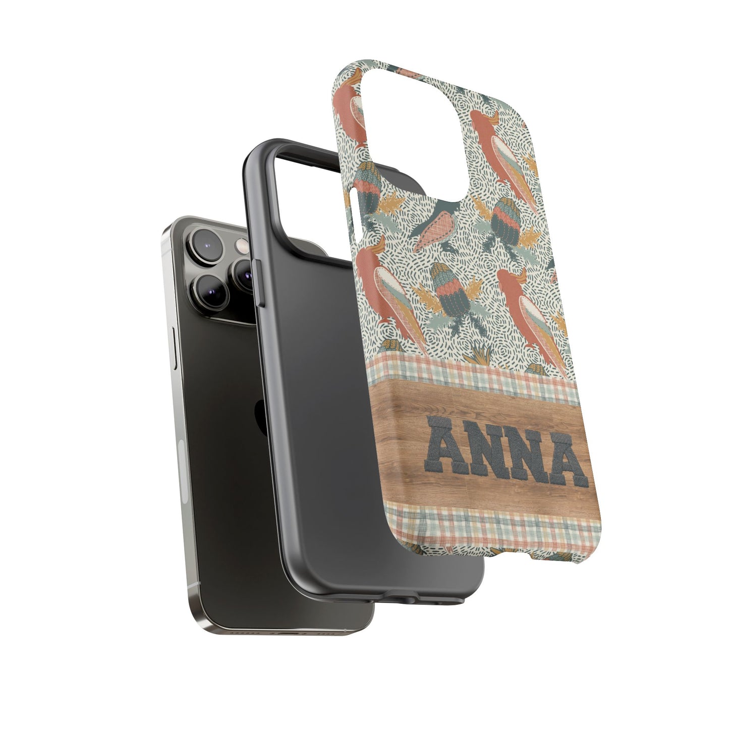 Personalised phone tough case - Native Patches hand drawn design