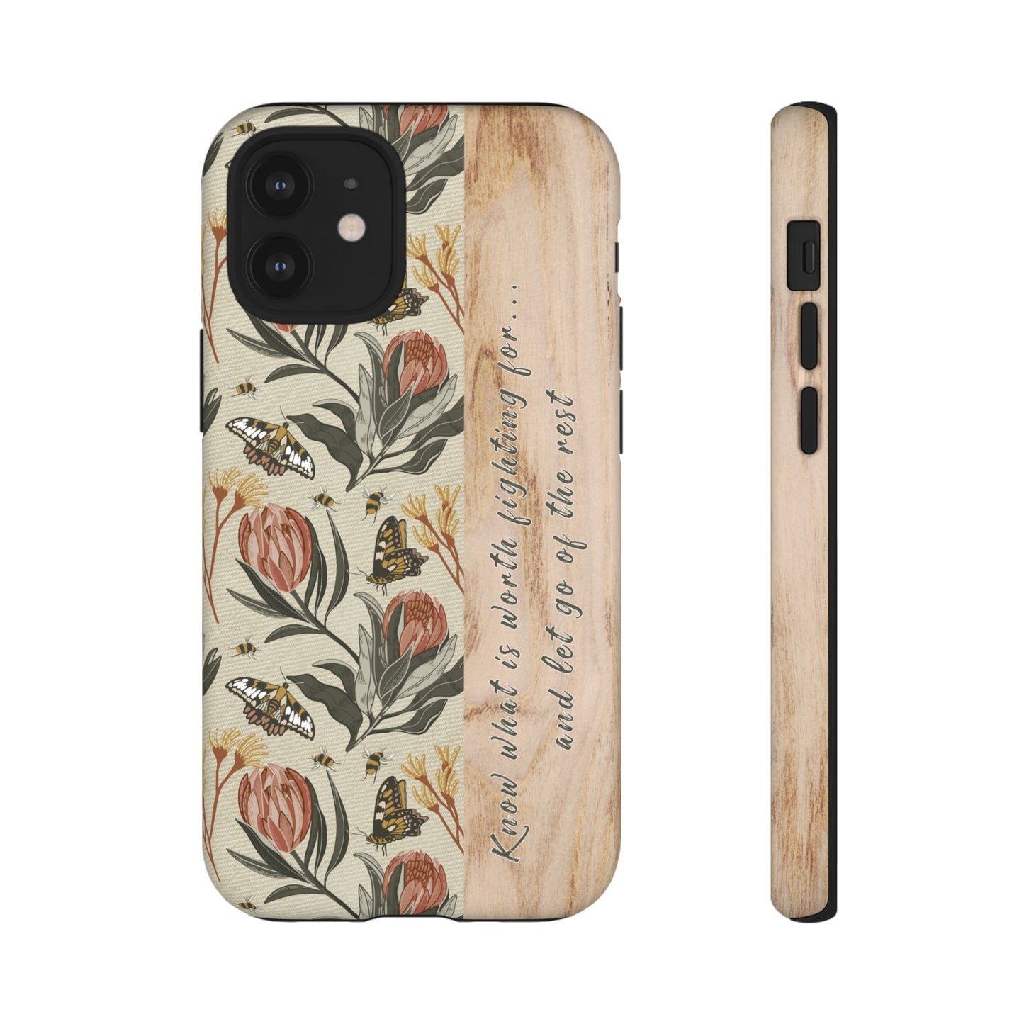 Phone tough case with hand drawn artwork and personalised affirmations