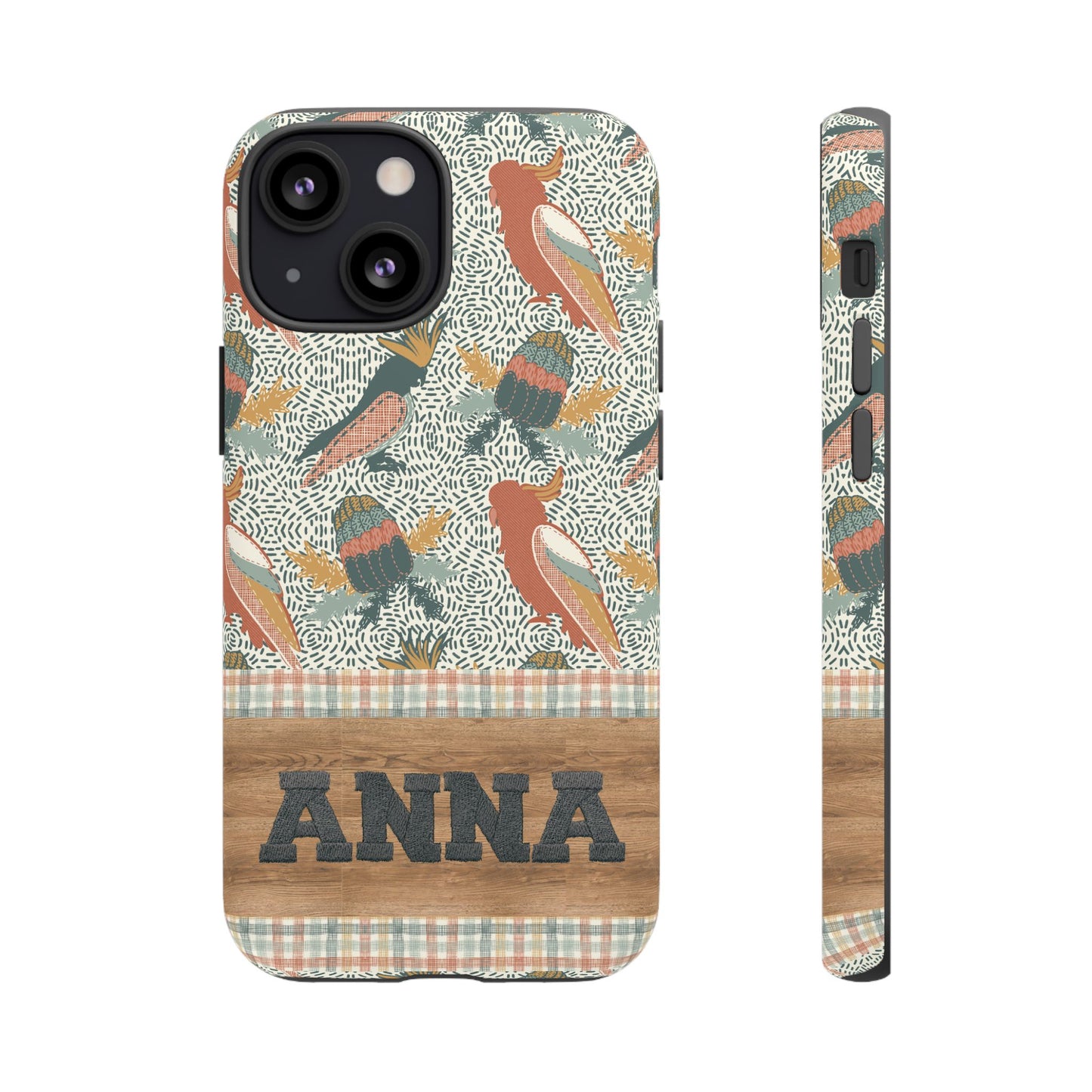 Personalised phone tough case - Native Patches hand drawn design