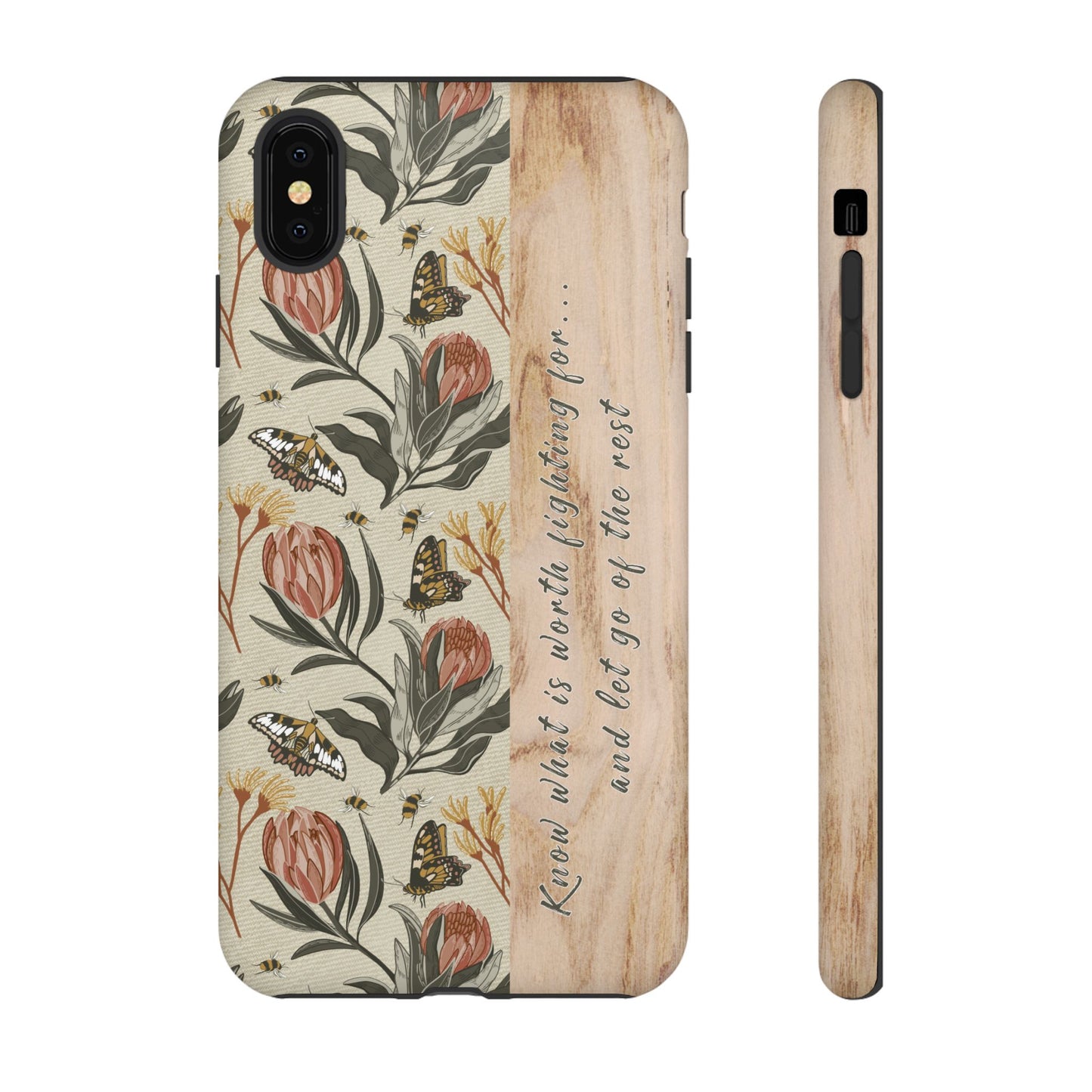 Phone tough case with hand drawn artwork and personalised affirmations